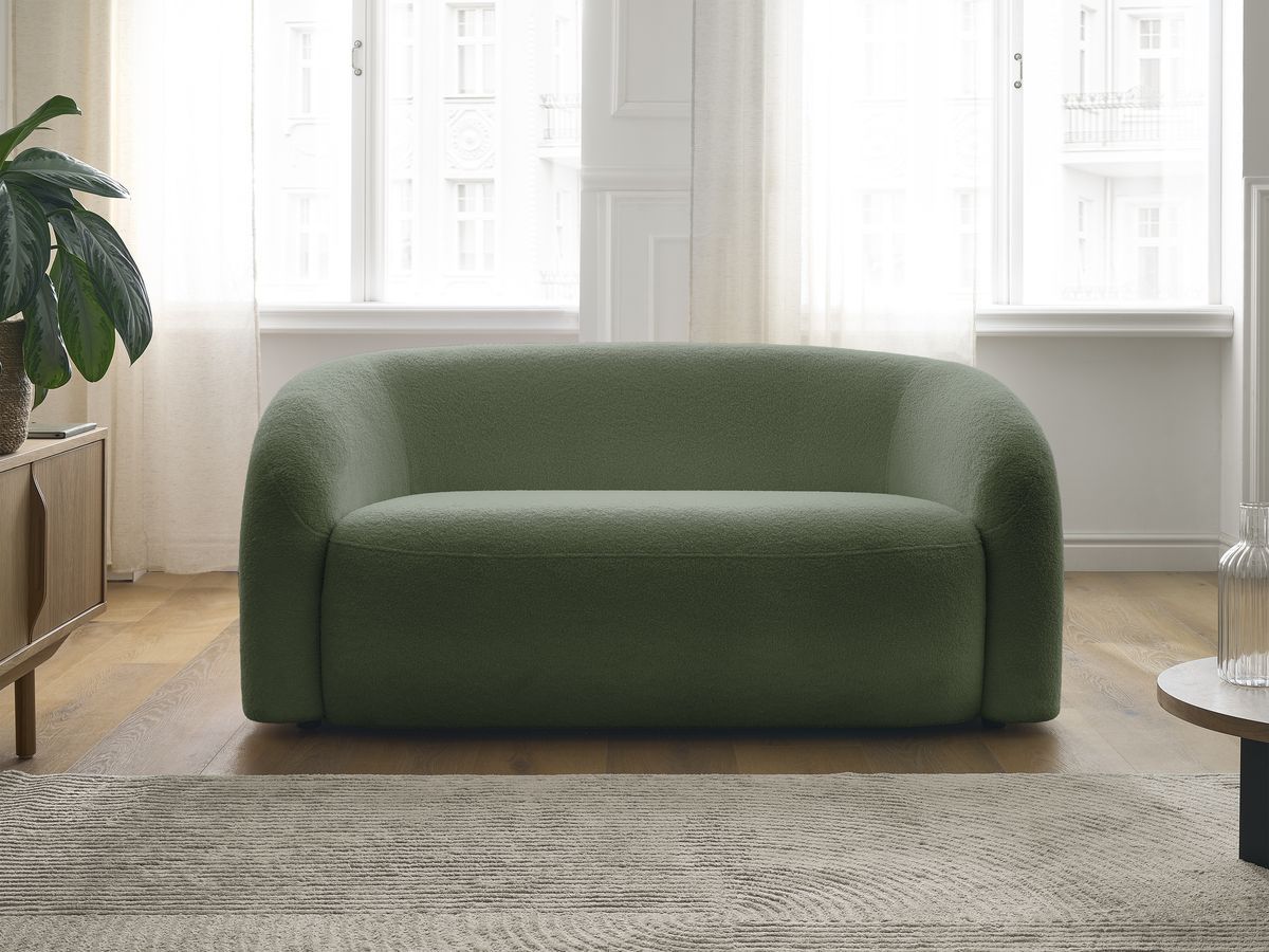 Bobochic Elina Sofa 2-Sitzer Bouclé-Stoff Grün