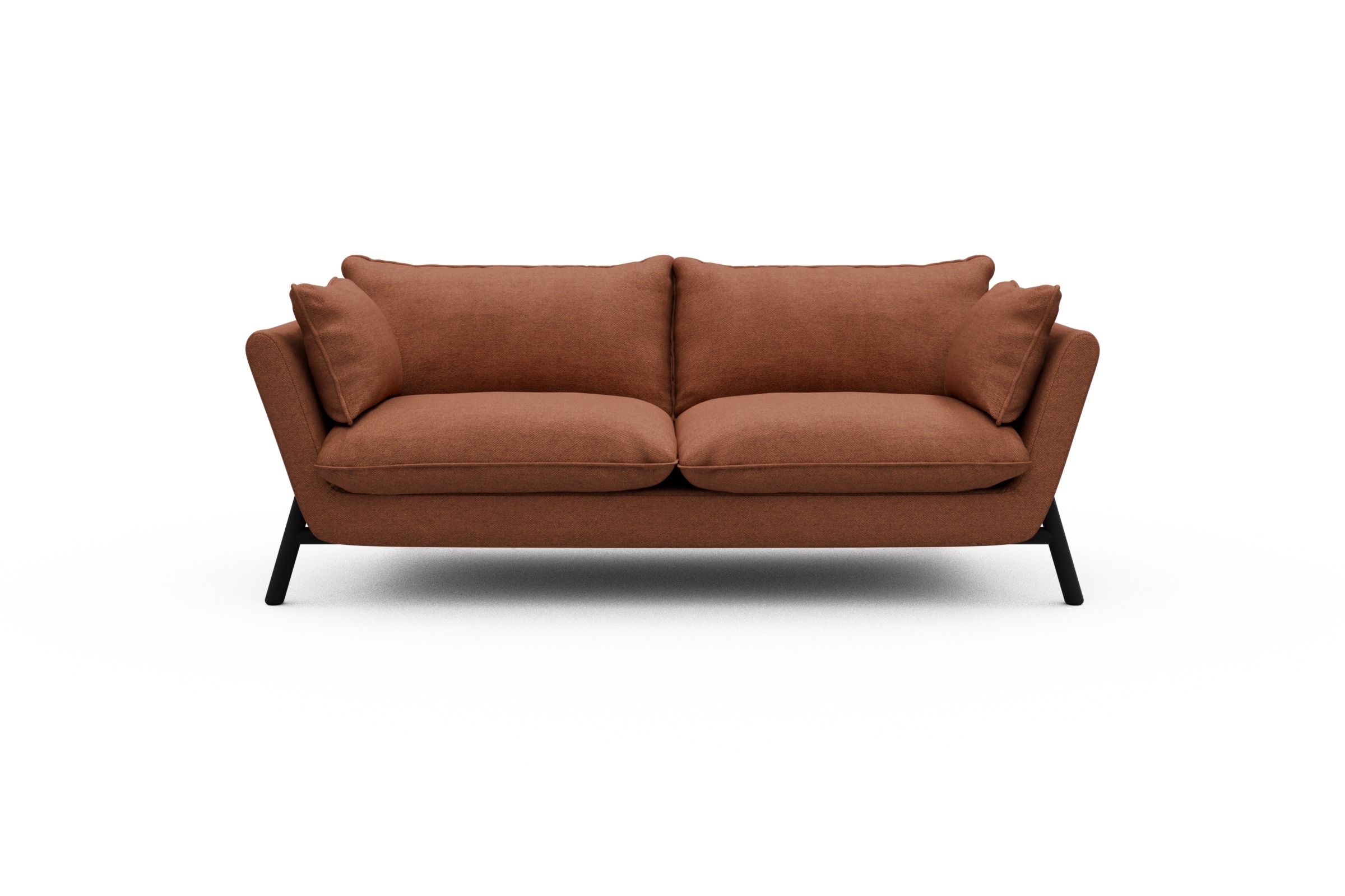 Skandi Home Sofa Emil PREMIUM 2-Sitzer Beinfarbe Eiche Schwarz Weda-Rust moebelfaktor