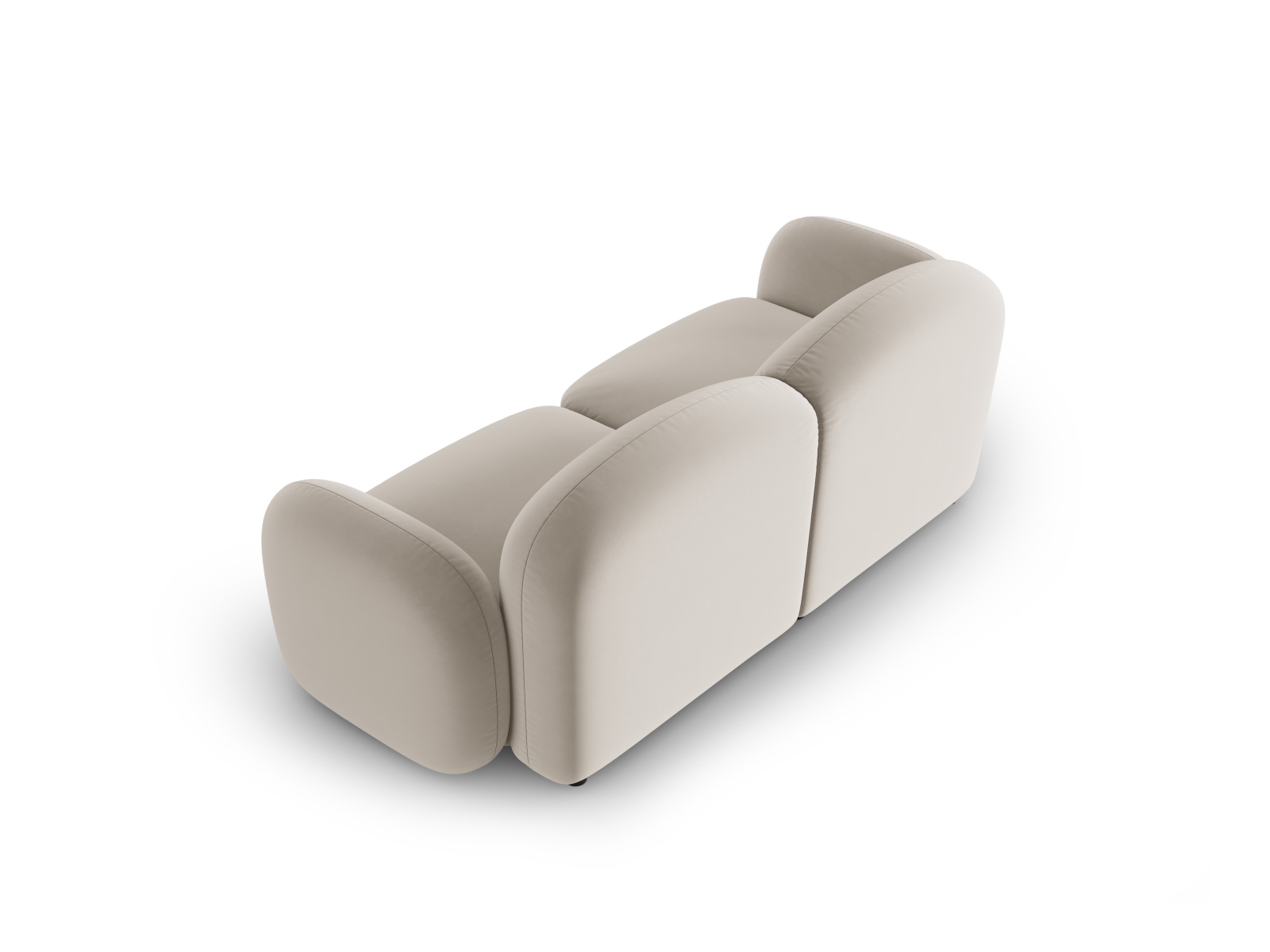 Micadoni Sofa Blair 2-Sitzer Samt Casino Hellbeige