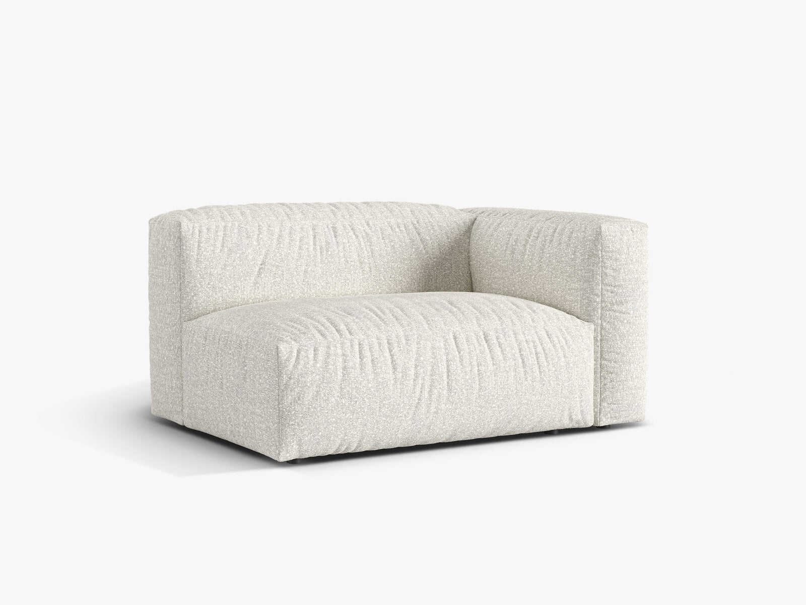 Micadoni Eckmodul Martina 1-Sitzer Groß Boucle Monet Grau Beige Melange Rechts