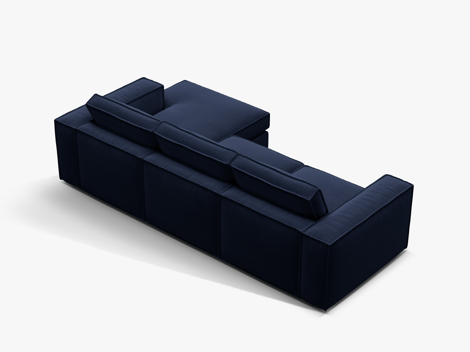 Micadoni modulares Ecksofa Pola 3-Sitzer Rechts Samt Salvador Königsblau
