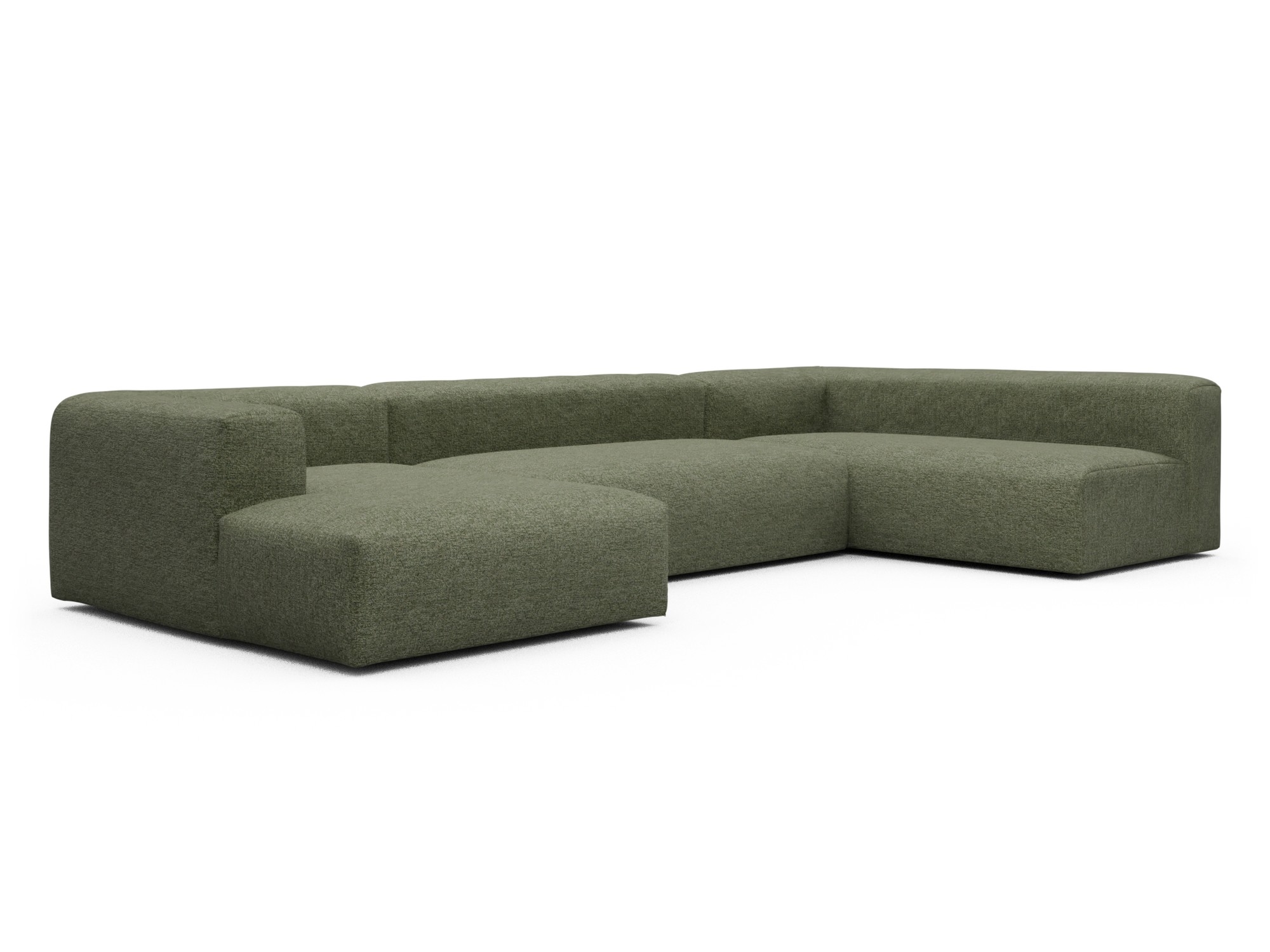 Skandi Home Wohnlandschaft Fred Chaiselongue links mit 2-Sitzer und lange Armlehne rechts Carreno-Vivid-Green moebelfaktor