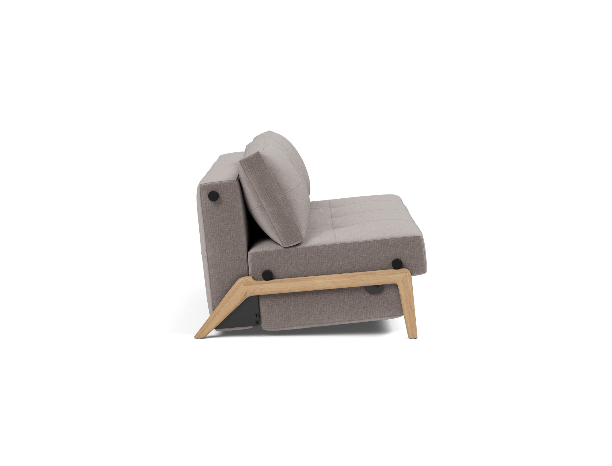 Schlafsofa Cubed 160 Chenille Esina 418-Truffle Beine Eiche