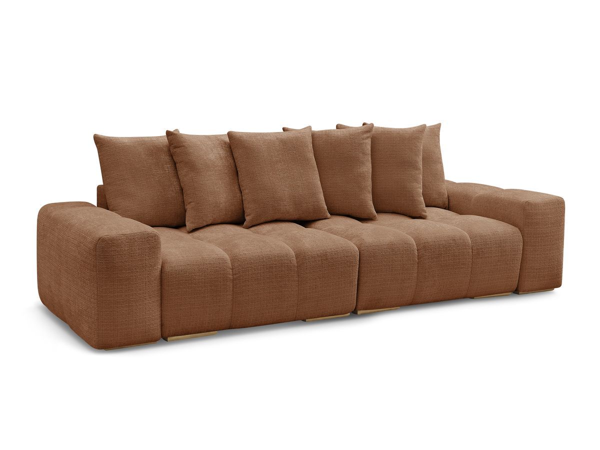 Bobochic Anakin Sofa 3-Sitzer, 6 Kissen Strukturstoff Orange