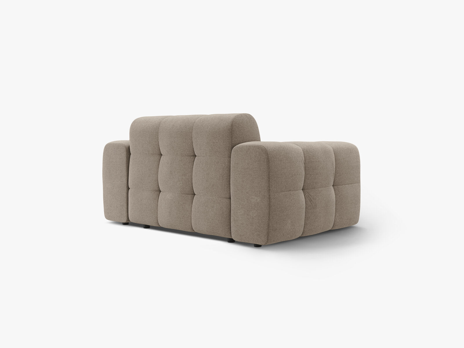 Micadoni Sofa Kendal 2-Sitzer Strukturierter Stoff Dunkelbeige