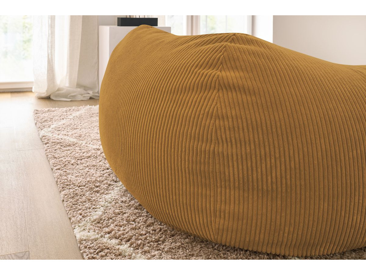 Bobochic Voltaire Pouf 120 × 70 cm Cordsamt Gelb