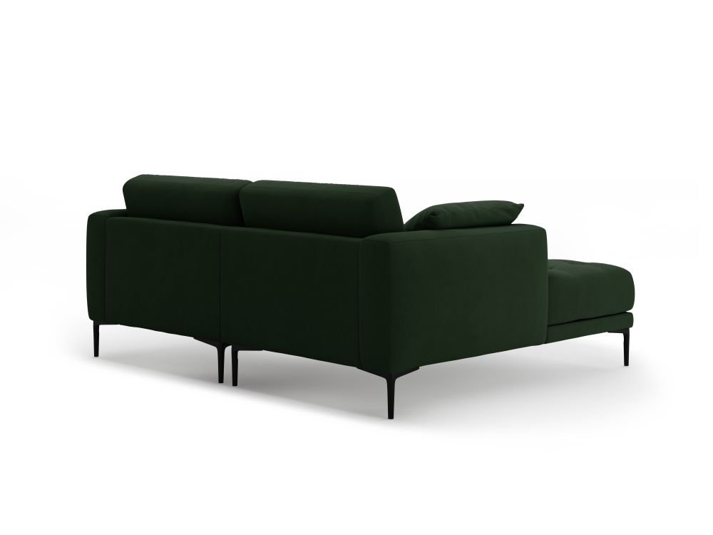 Cosmopolitan Design Ecksofa Lazio 2-Sitzer Samt Salvador Flaschengrün Links