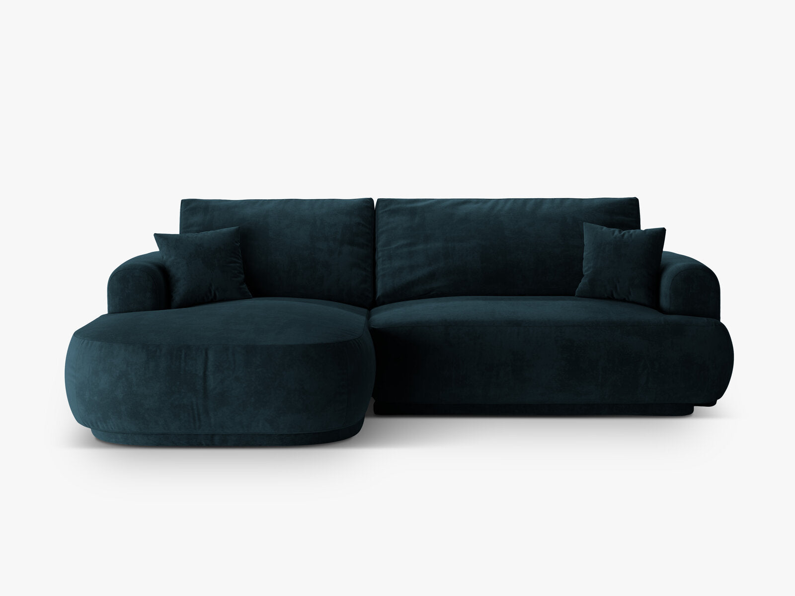 Micadoni Ella Ecksofa mit Bettfunktion und Stauraum Links Samt Vogue Dunkelpetrol