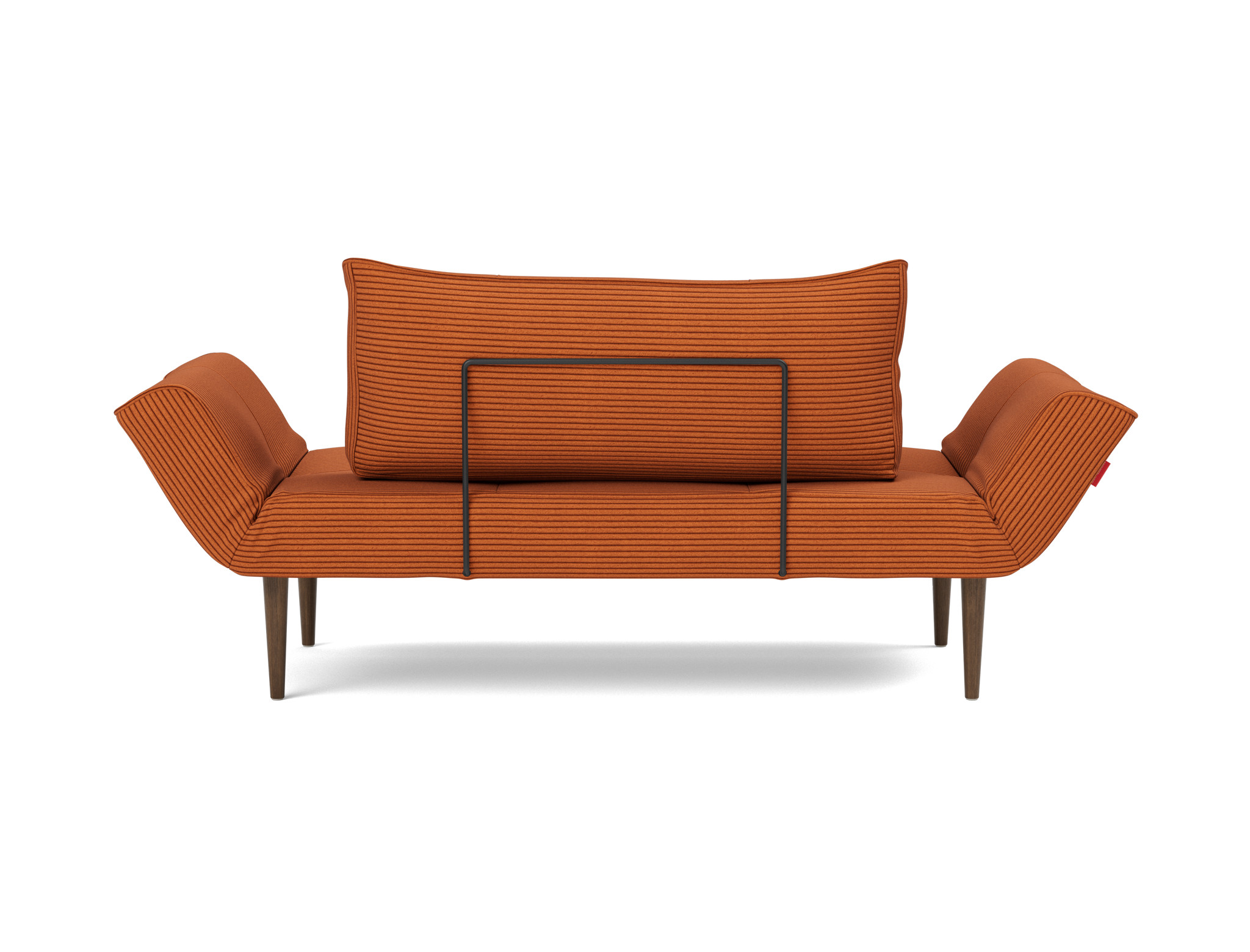 Tagesbett Zeal Kord Corduroy 595-Burnt-Orange Beine Styletto Eiche dunkel
