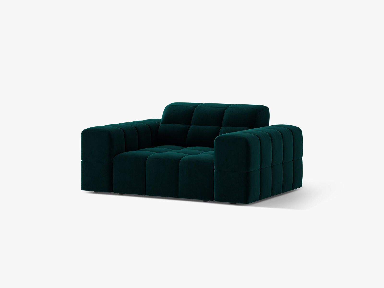 Micadoni Sessel Jennifer 1-Sitzer Samt Venus Dunkel Petrol