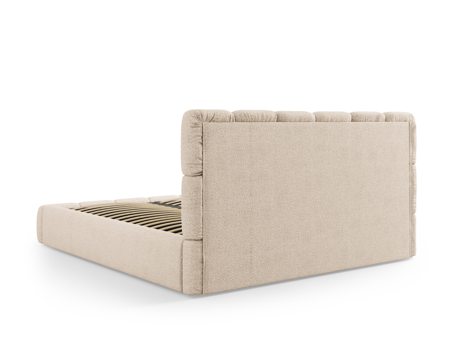 Micadoni Stauraumbett mit Kopfteil Bellis Boucle Baloo Beige 140x200
