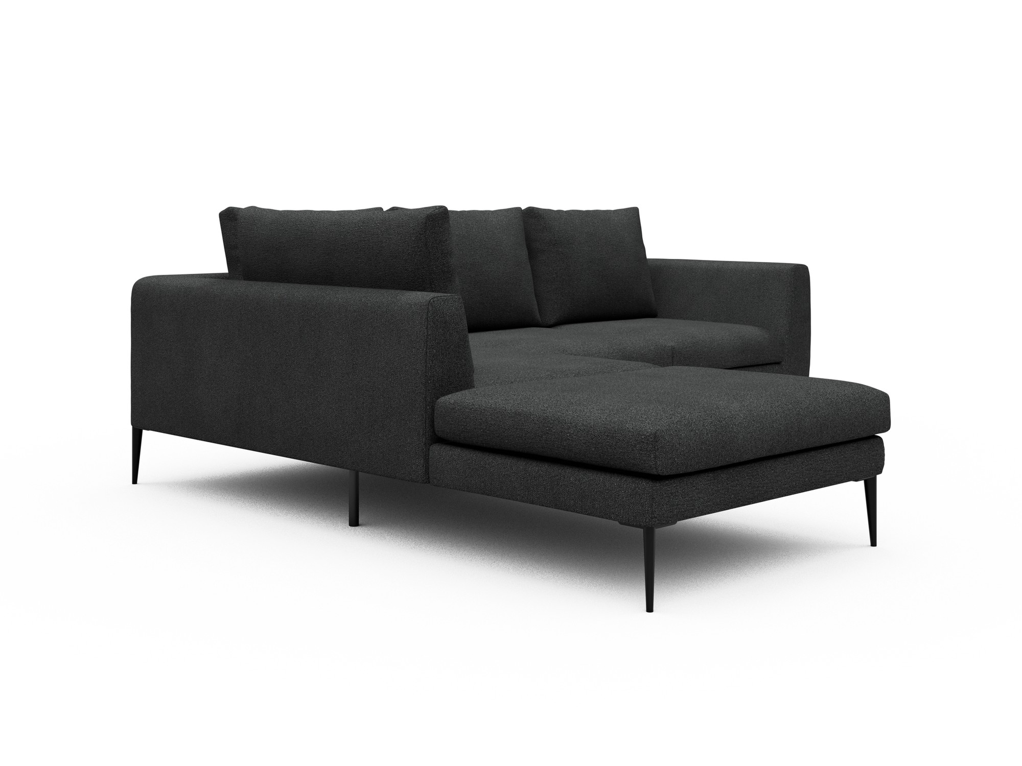 Skandi Home Ecksofa Paul Relax-Ecke links mit 2-Sitzer Boucle-Charcoal moebelfaktor