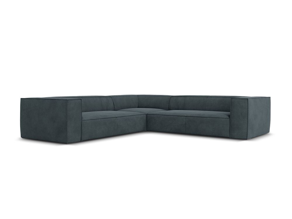 Cosmopolitan Design Symmetrisches Ecksofa Turin 5-Sitzer Strukturierter Stoff Rosario Blaugrau