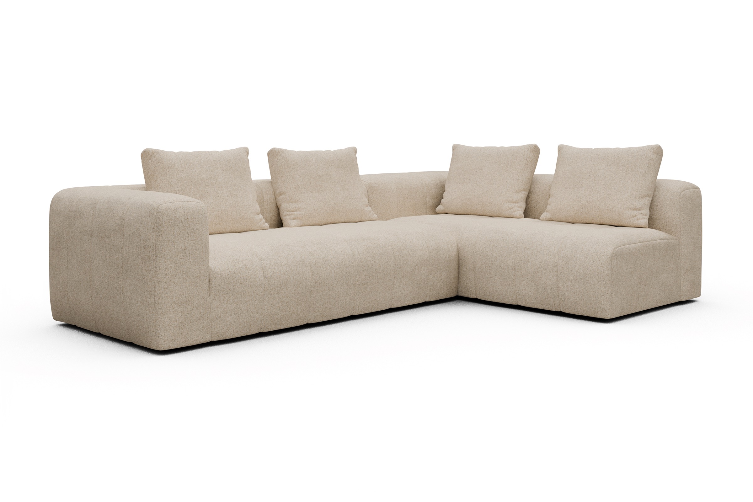 Ecksofa Hugo 2x 2,5-Sitzer Armlehne links Casone-Natural-Beige