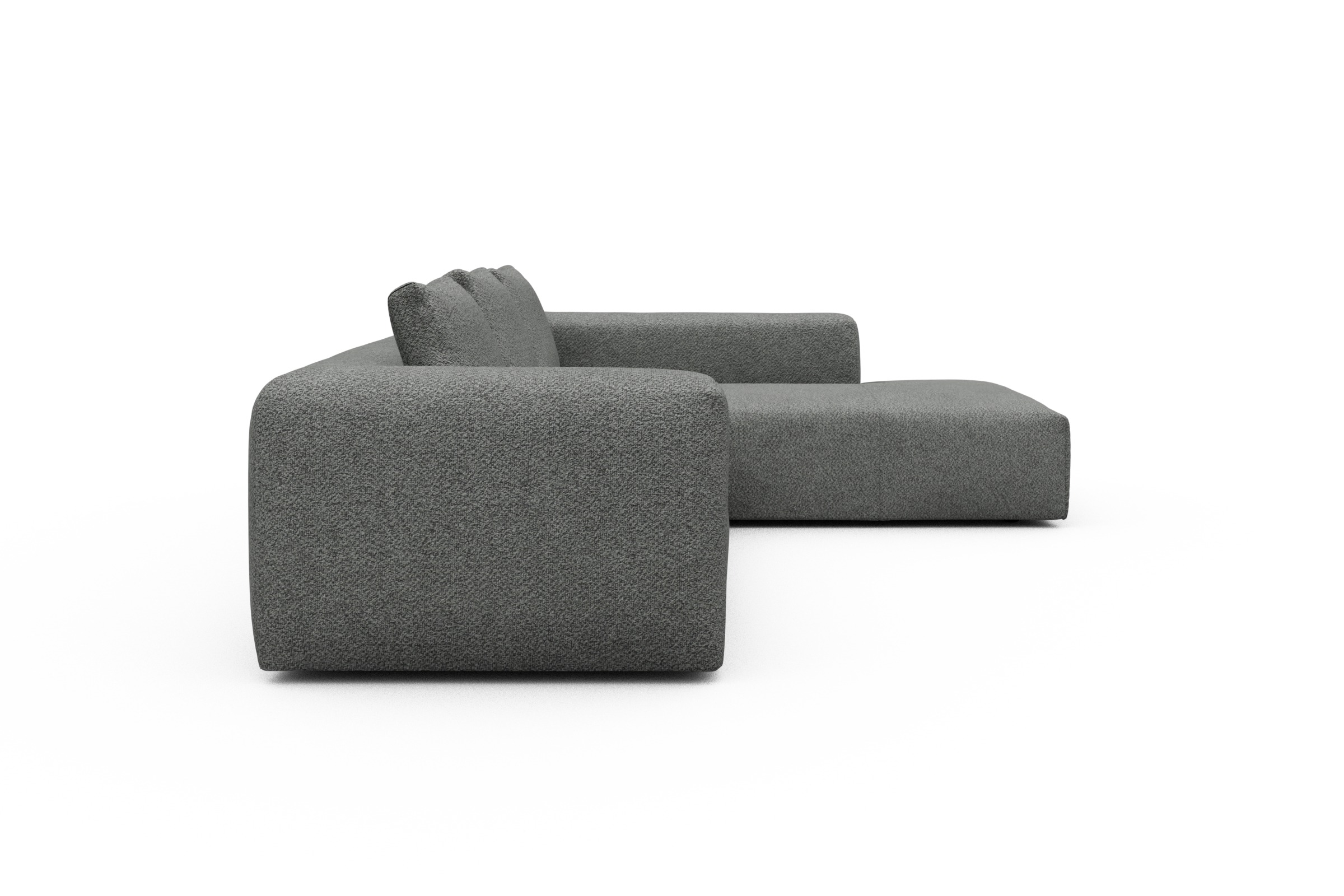 Ecksofa Fred Relax-Ecke rechts mit 2,5-Sitzer Vanora-Warm-Grey