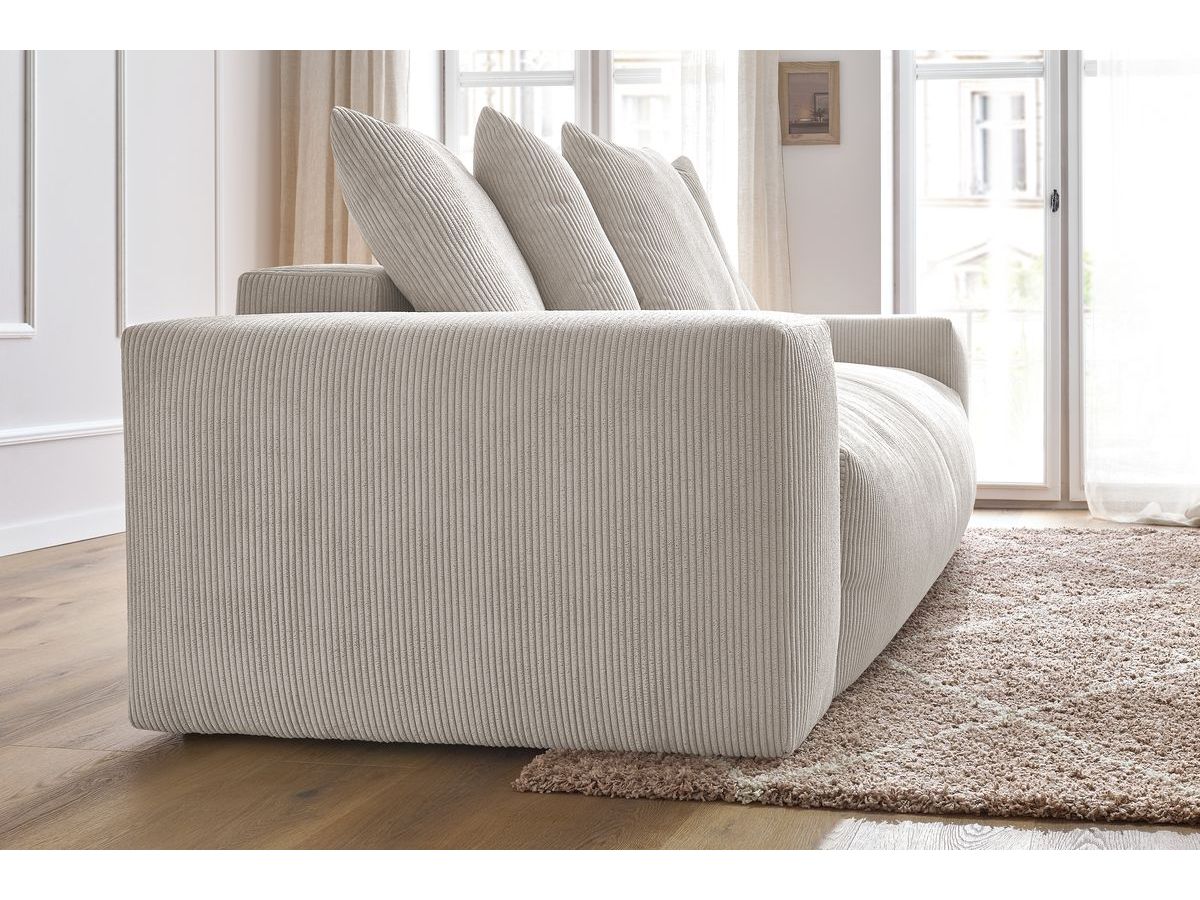 Bobochic Voltaire Schlafsofa 3-Sitzer mit Bettkasten Cordsamt Beige
