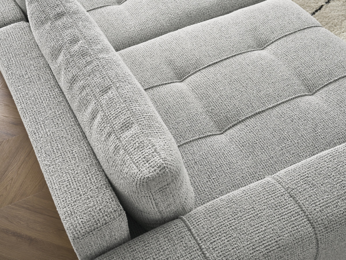 Bobochic Arsene Sofa 4-Sitzer Melange-Stoff Hellgrau