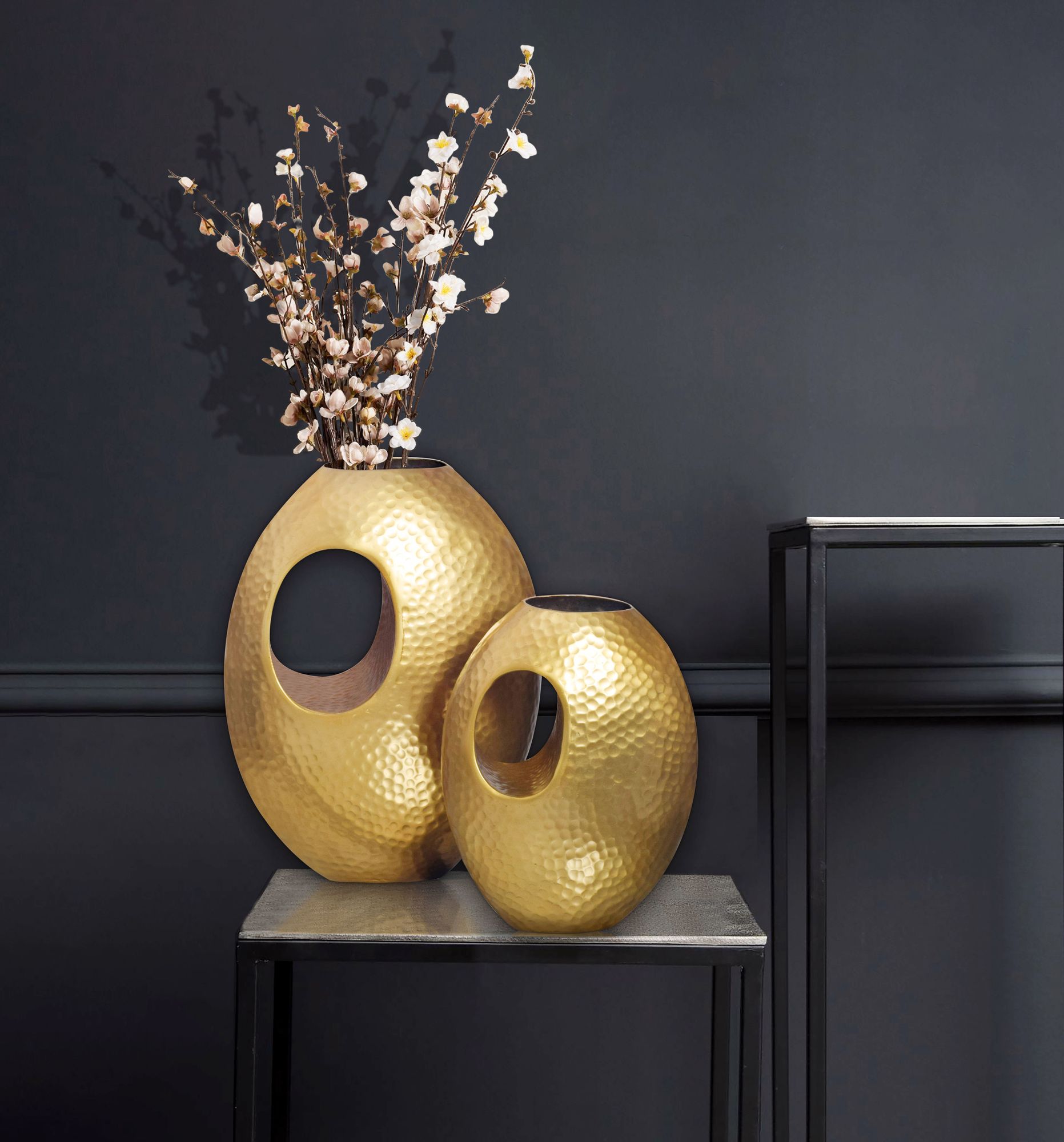 Tischvase Vikeland Aluminium Gold 29 × 17 × 39 cm