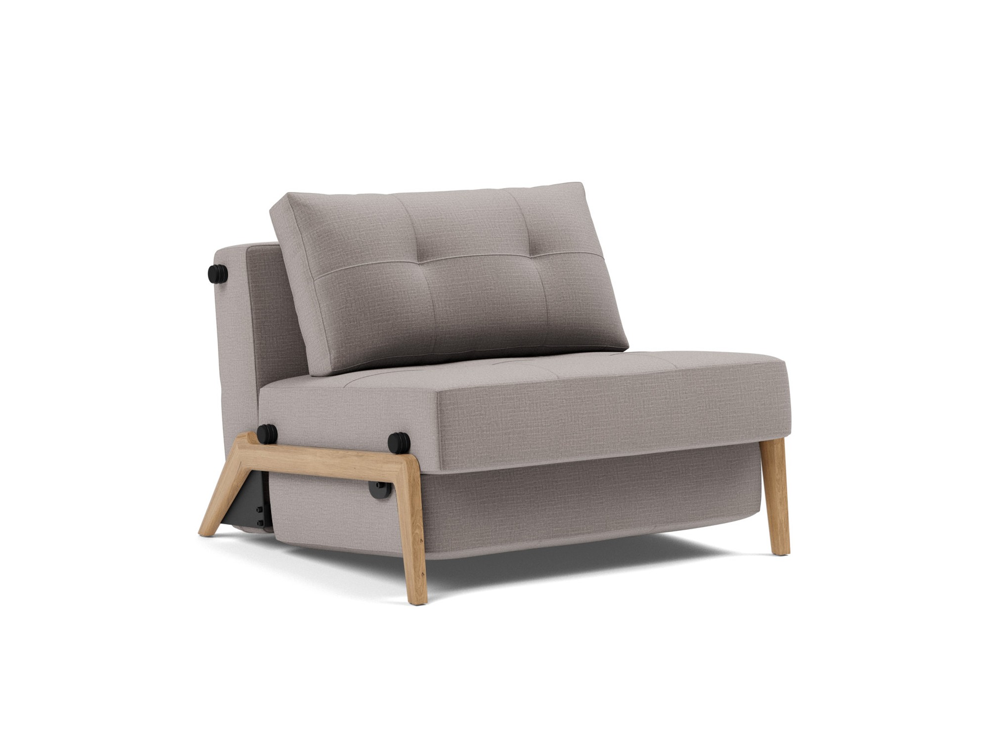 Schlafsessel Cubed 90 Chenille Esina 418-Truffle Beine Eiche