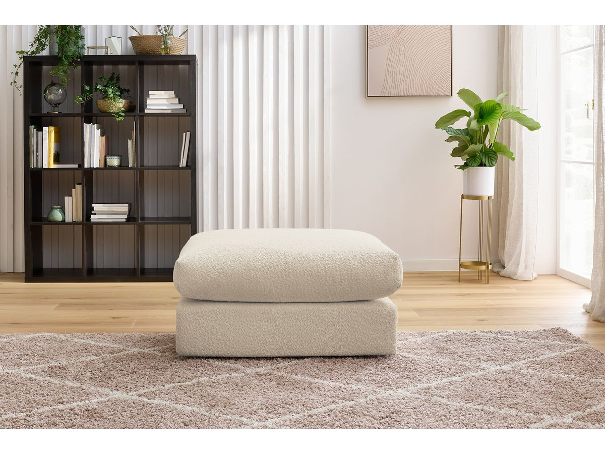 Bobochic Paris Pouf, sehr weich Bouclé-Stoff Beige