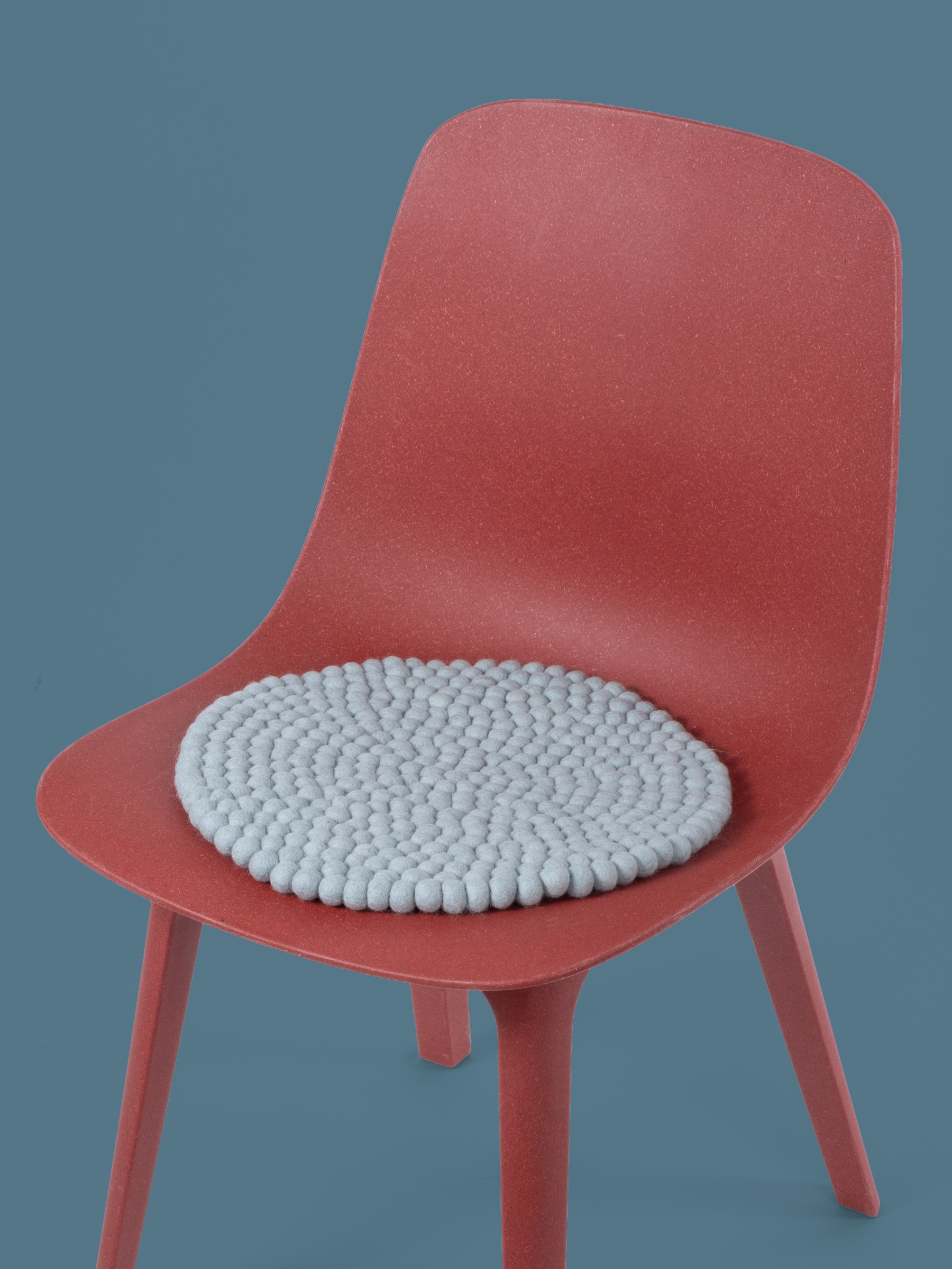 myfelt Liv Filzkugel-Sitzauflage Hellblau Ø 36 cm