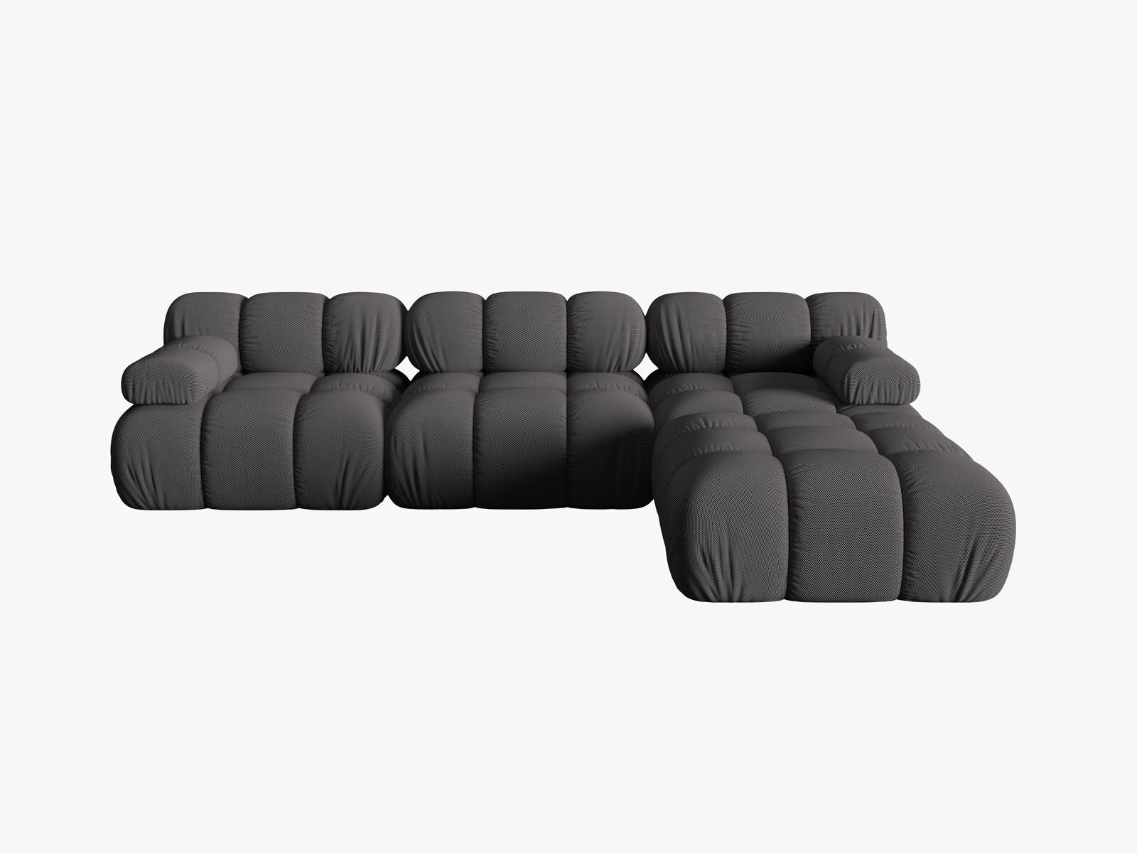 Micadoni Modulares Sofa Bellis 4-Sitzer mit flachem Modul 3D-Stoff Sonic Espresso