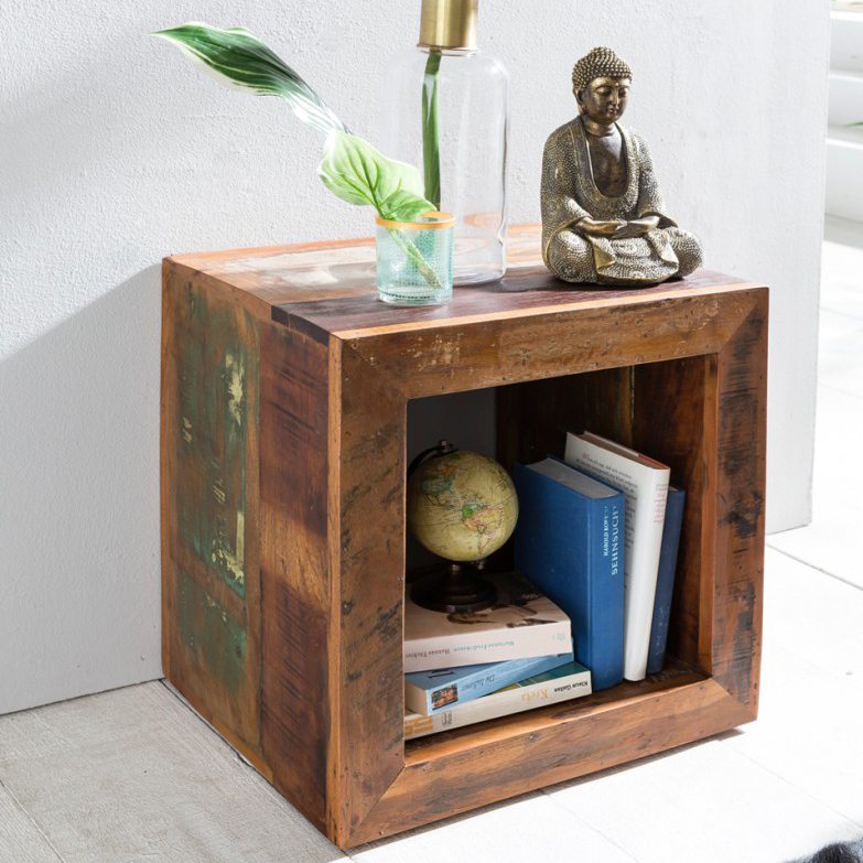Beistelltisch Hjarno Mango Massivholz Braun 45 × 35 × 45 cm