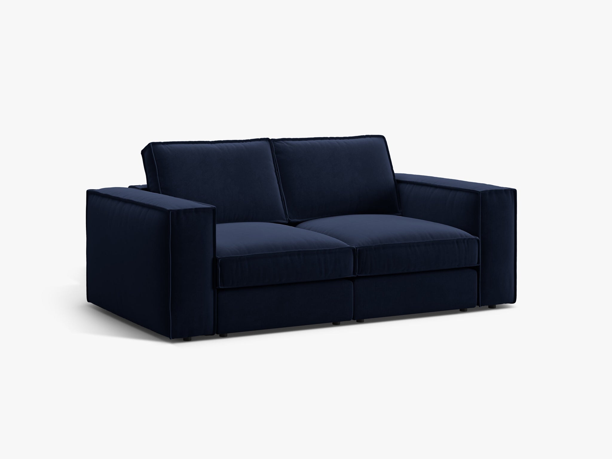 Micadoni modulares Sofa Pola 2-Sitzer Samt Salvador Königsblau