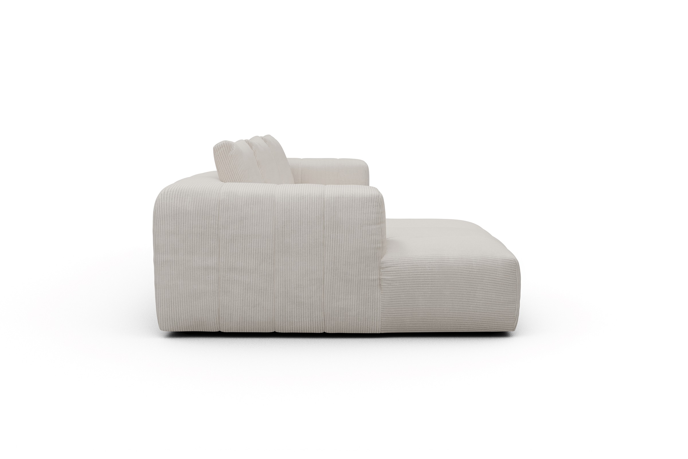 Ecksofa Hugo 2,5-Sitzer Armlehne rechts mit Chaiselongue Corduroy-Ivory