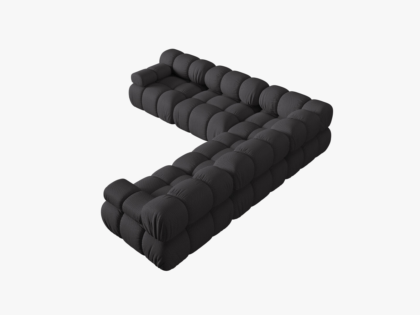 Micadoni Symmetrisches Ecksofa Bellis 5-Sitzer 3D-Stoff Sonic Espresso