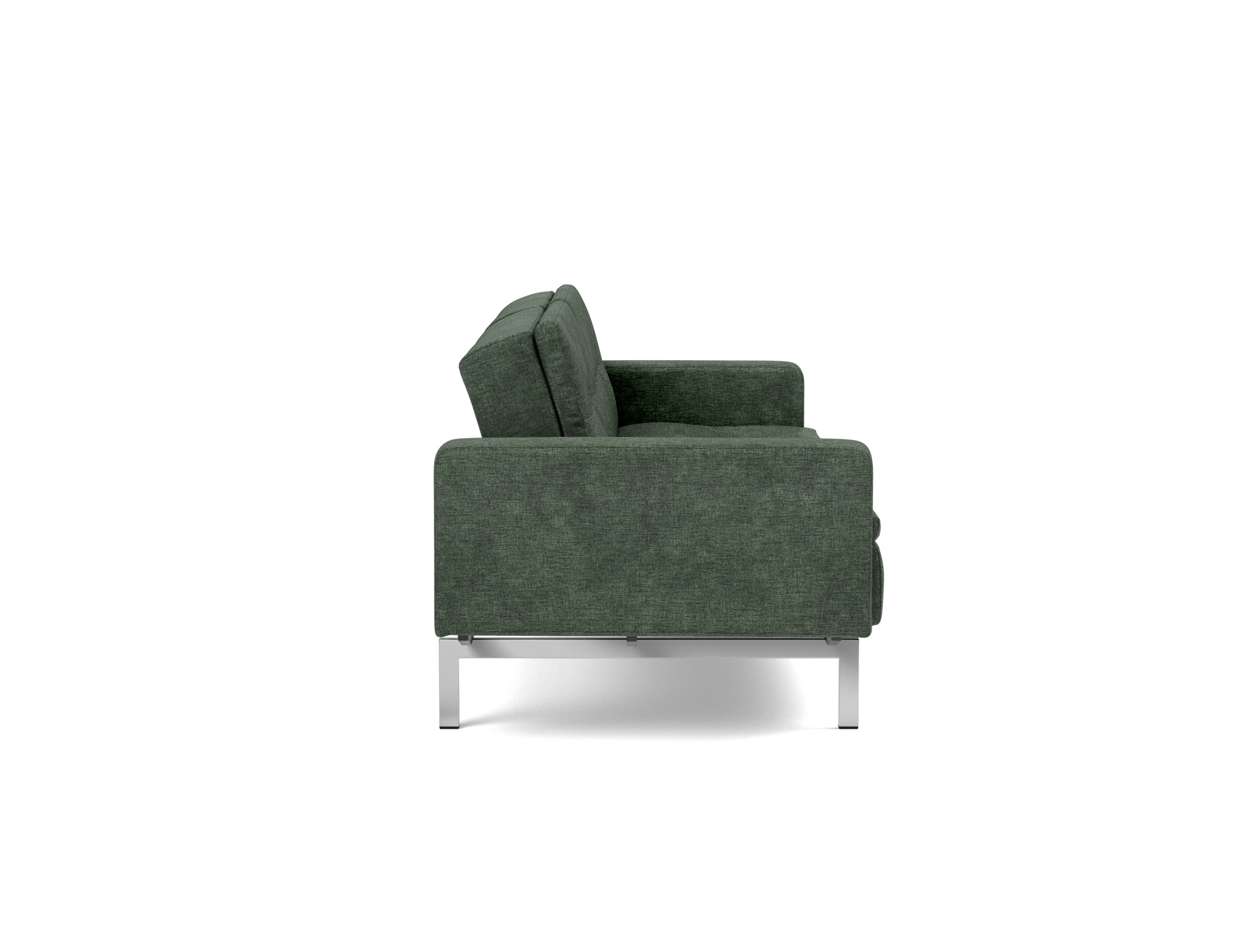 Schlafsofa Dublexo mit Armlehnen Flachgewebe Avella 281-Pine-Green Beine Chrom