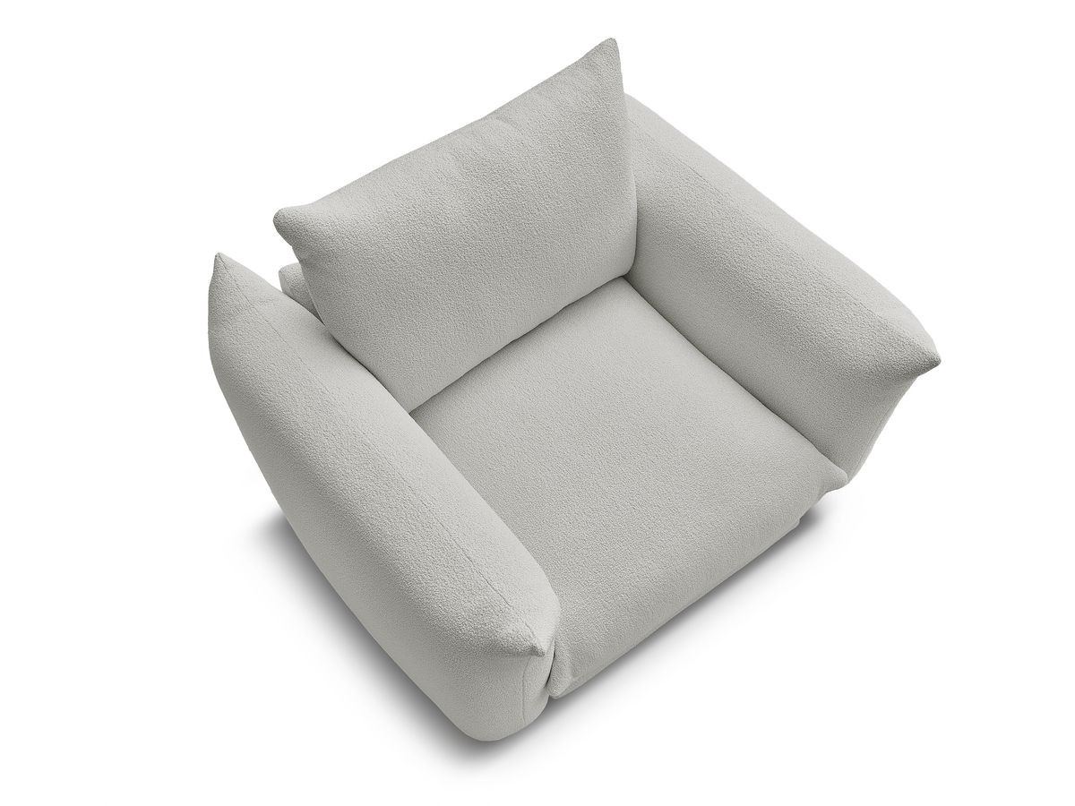 Bobochic Ernest Sessel Bouclé-Stoff Hellgrau