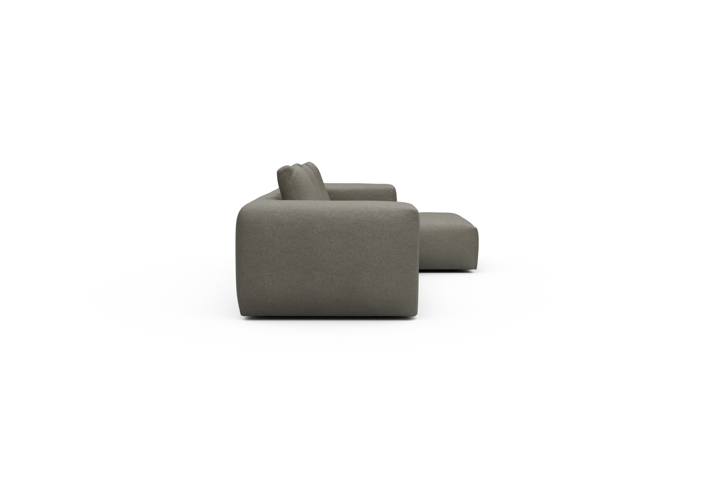 Ecksofa Fred Chaiselongue rechts mit 2,5-Sitzer Denari-Warm-Grey