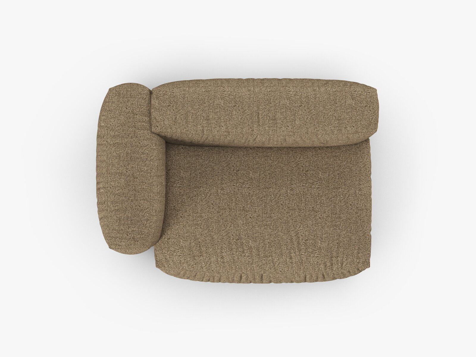 Micadoni Eckmodul mit Armlehne Martina 1-Sitzer Groß 90cm Sitztiefe Links Boucle Monet Cappuccino