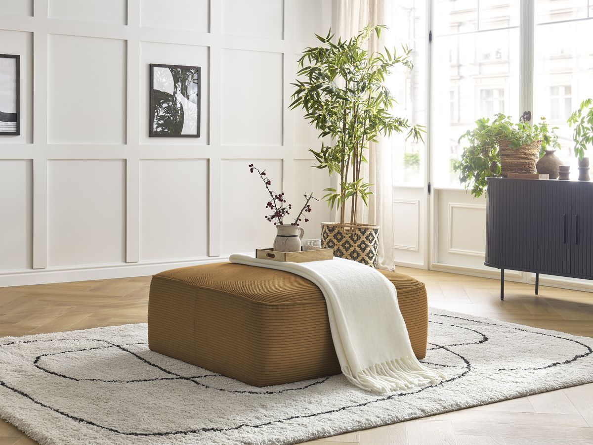 Bobochic Leopold Pouf Cordsamt Gelb