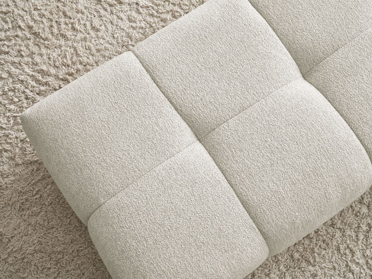 Bobochic Everest Pouf 140 × 70 cm Melange-Stoff Weiß
