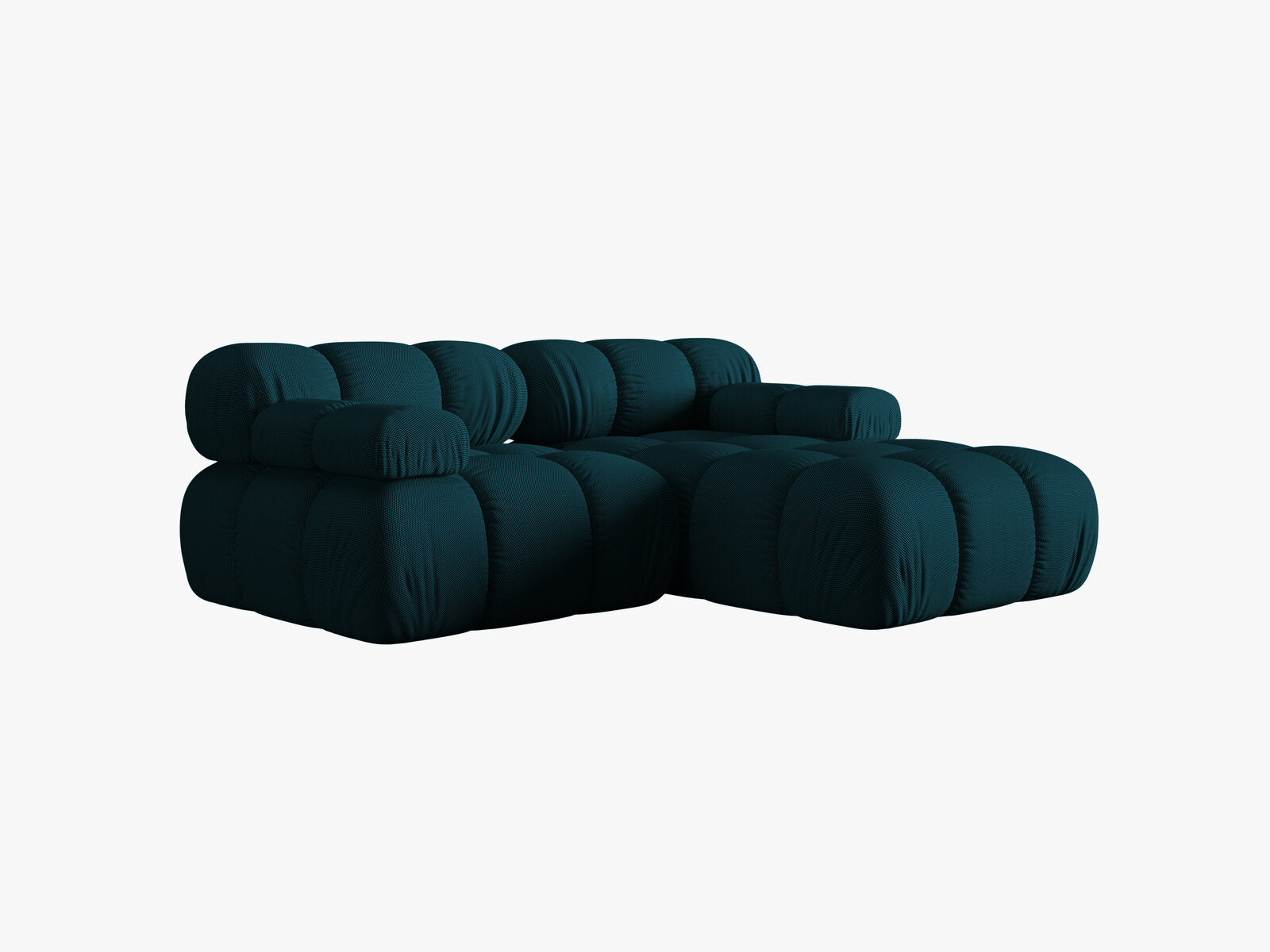 Micadoni Modulares Ecksofa Bellis 3-Sitzer Rechts 3D-Stoff Sonic Marineblau