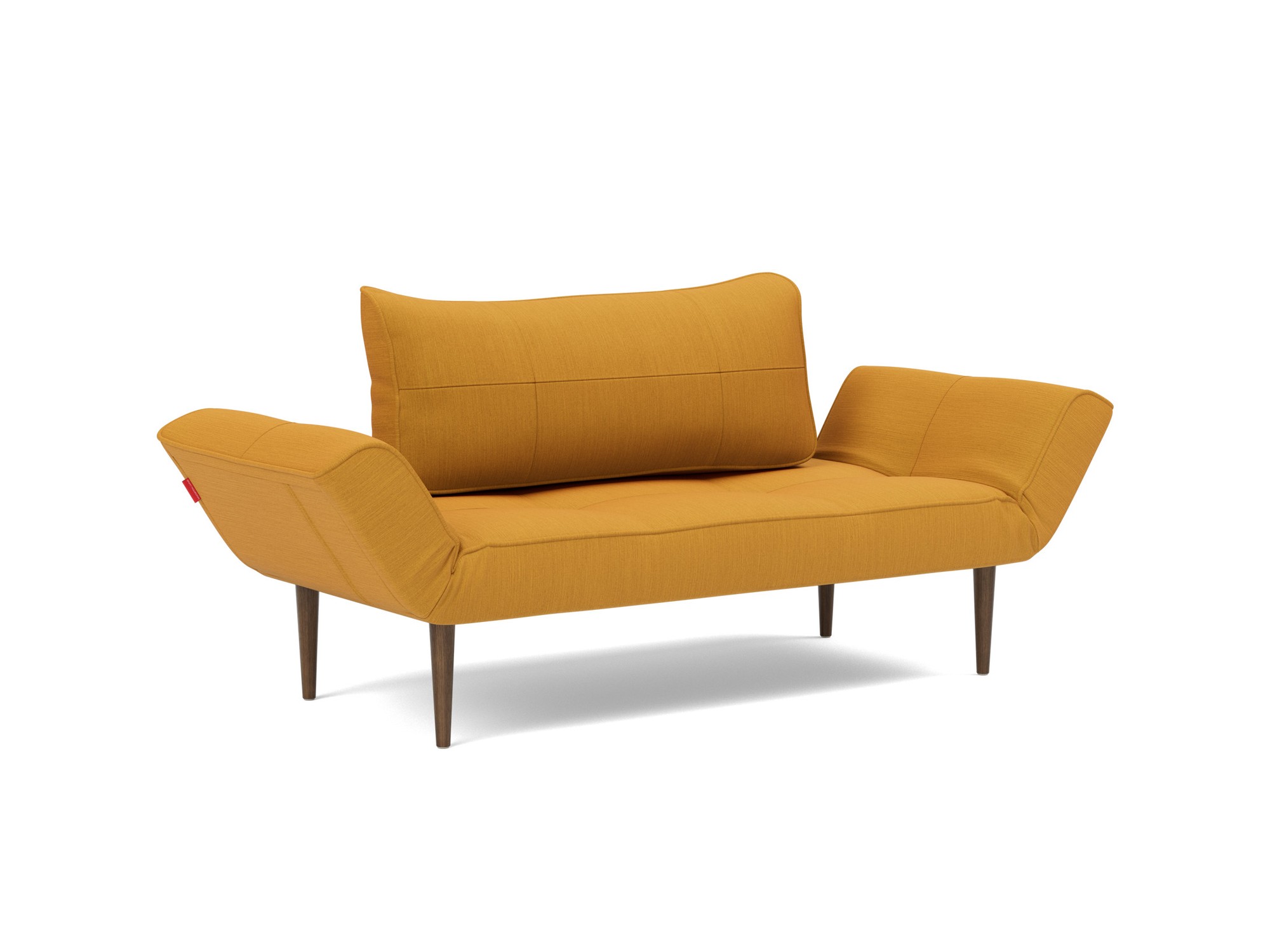 Tagesbett Zeal Flachgewebe Elegance 507-Burned-Curry Beine Styletto Eiche dunkel