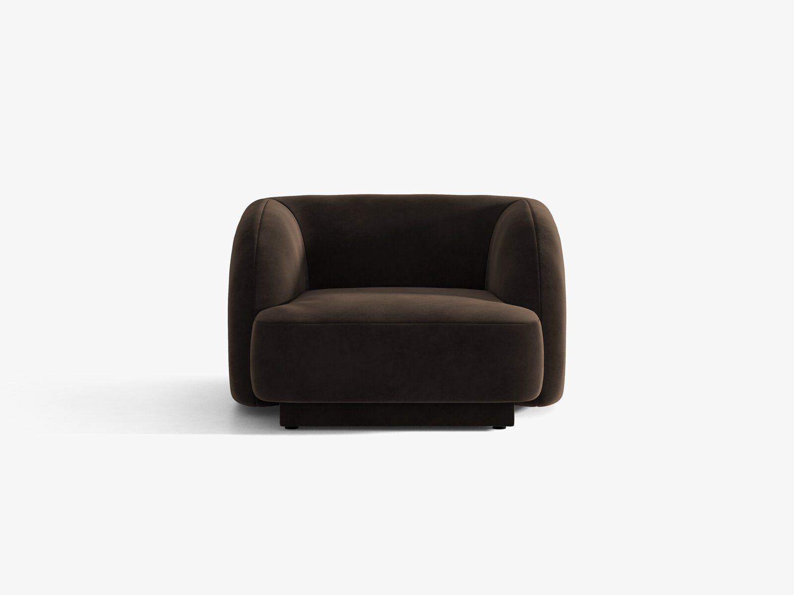 Micadoni Sessel Miley 1-Sitzer Samt Bluvel Dunkelbraun