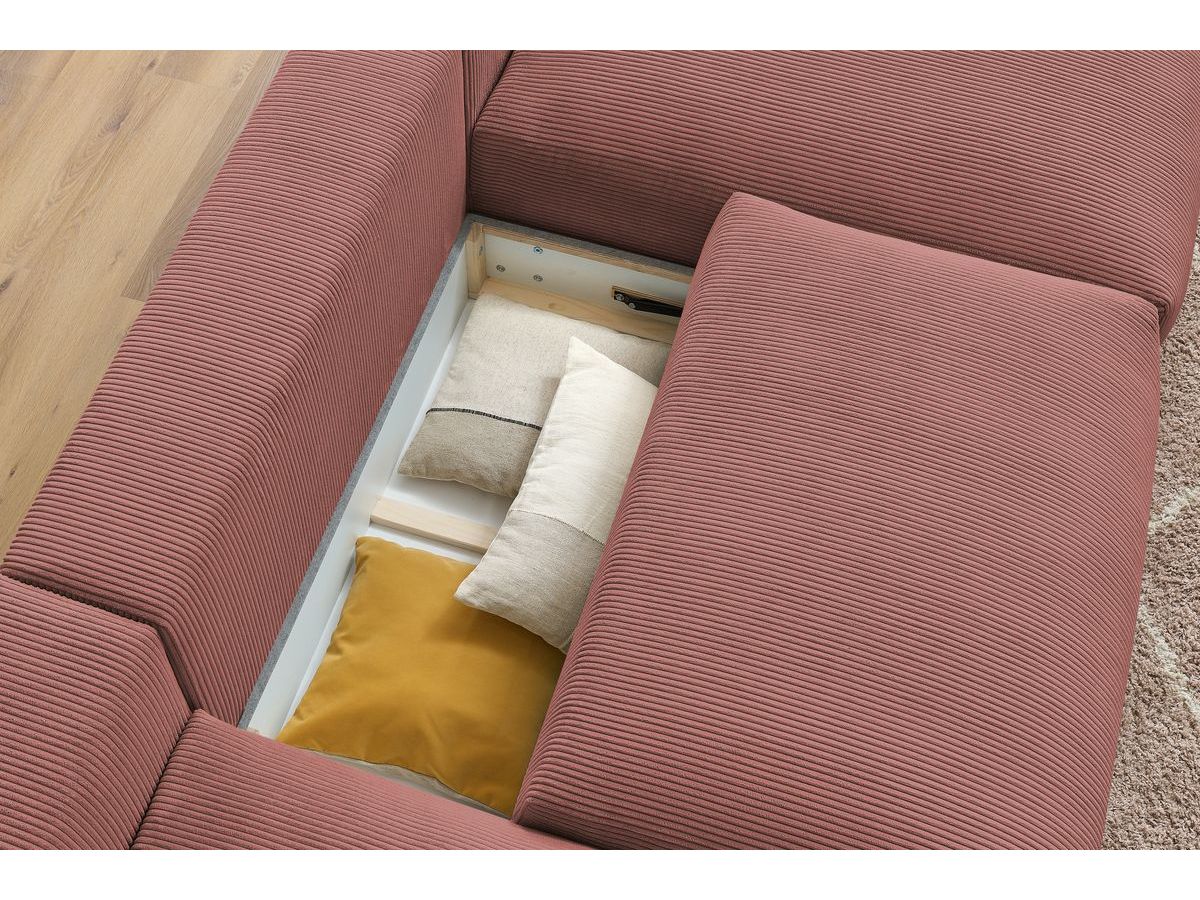 Bobochic Voltaire Wohnlandschaft 420 × 165 cm Cordsamt Rosa