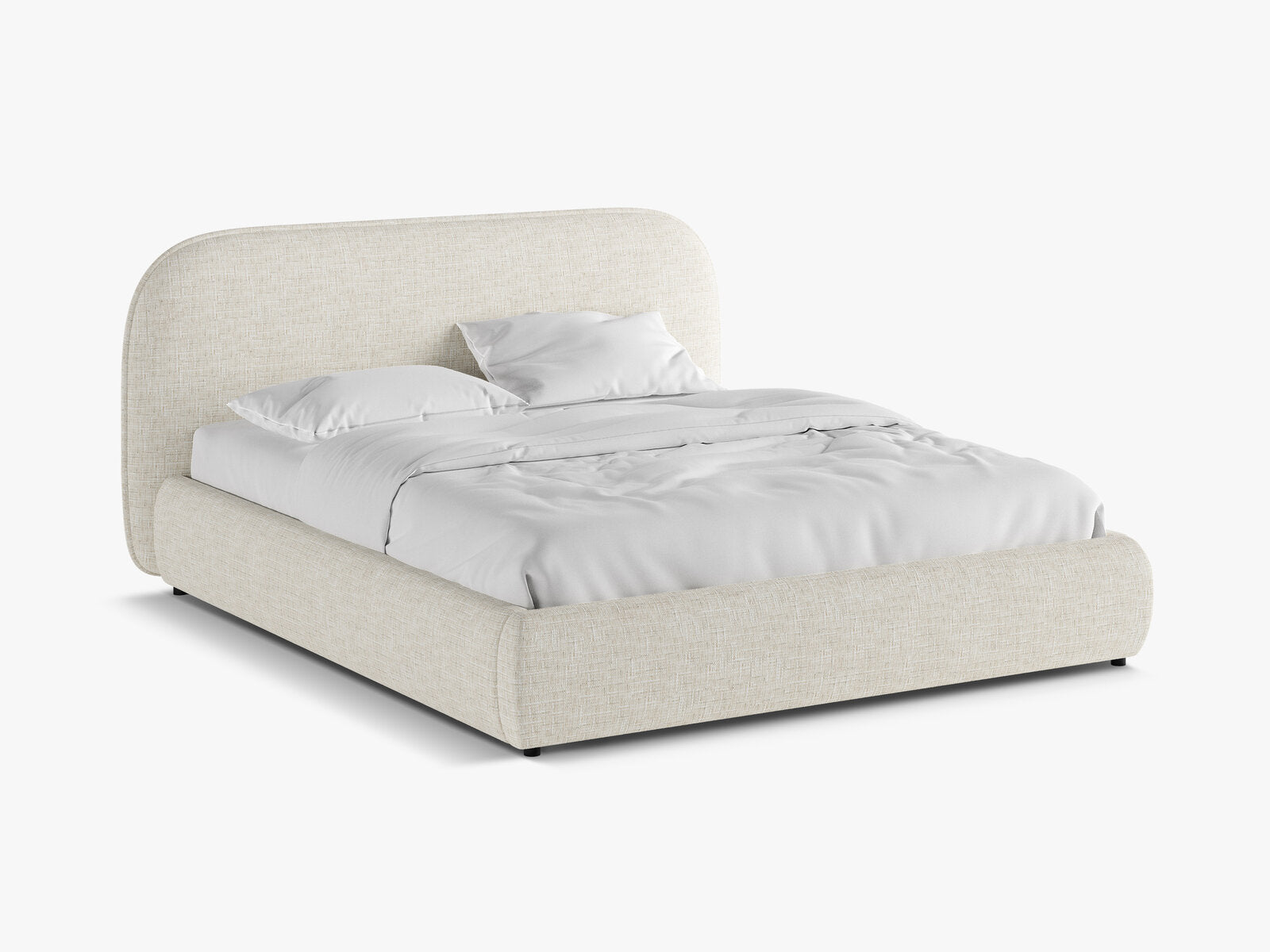 Micadoni Murada Bett mit Kopfteil Chenille Tracy Hellbeige Melange 160x200