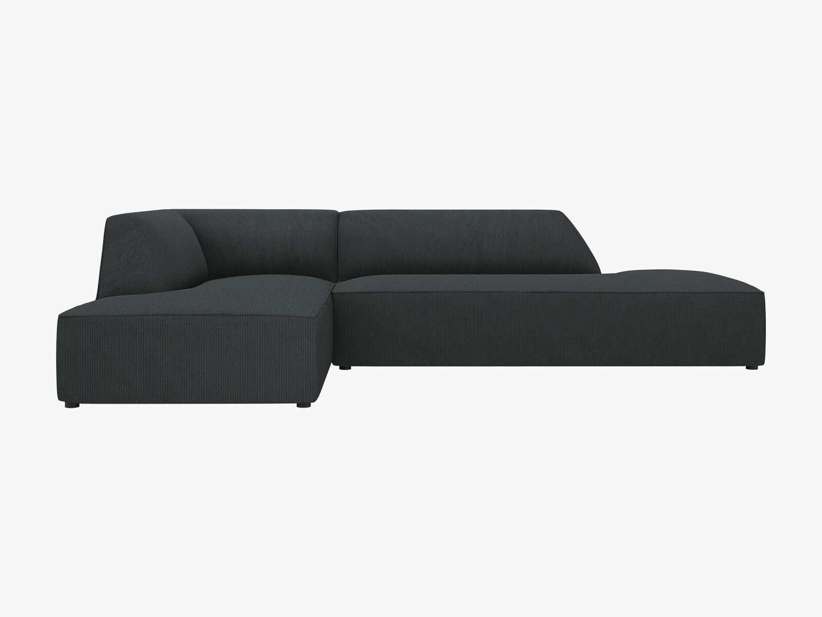 Micadoni Ecksofa Ruby 4-Sitzer Links Kord Scala Schwarz