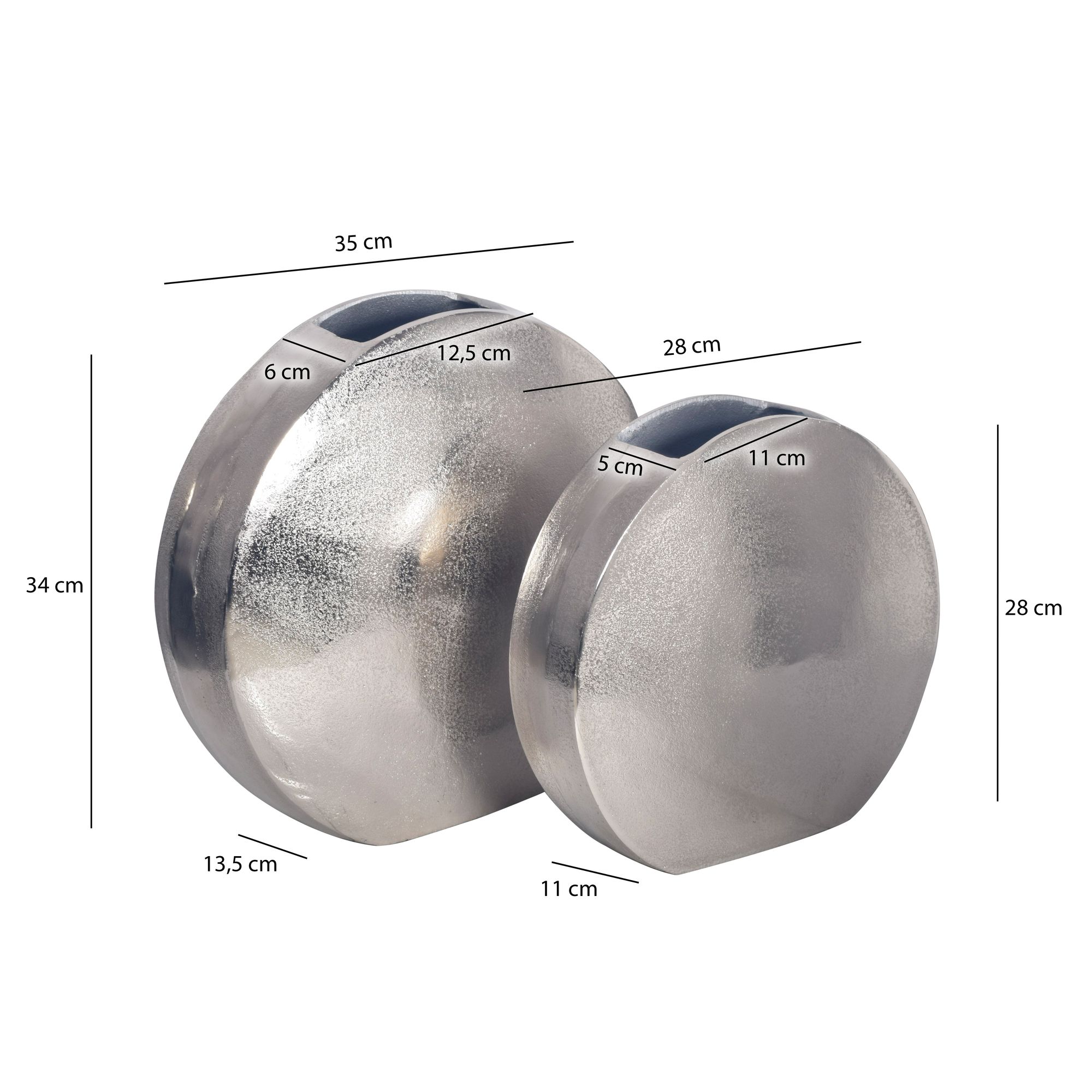 Tischvase Saltnes Aluminium Silber Ø 35 × H 34 cm