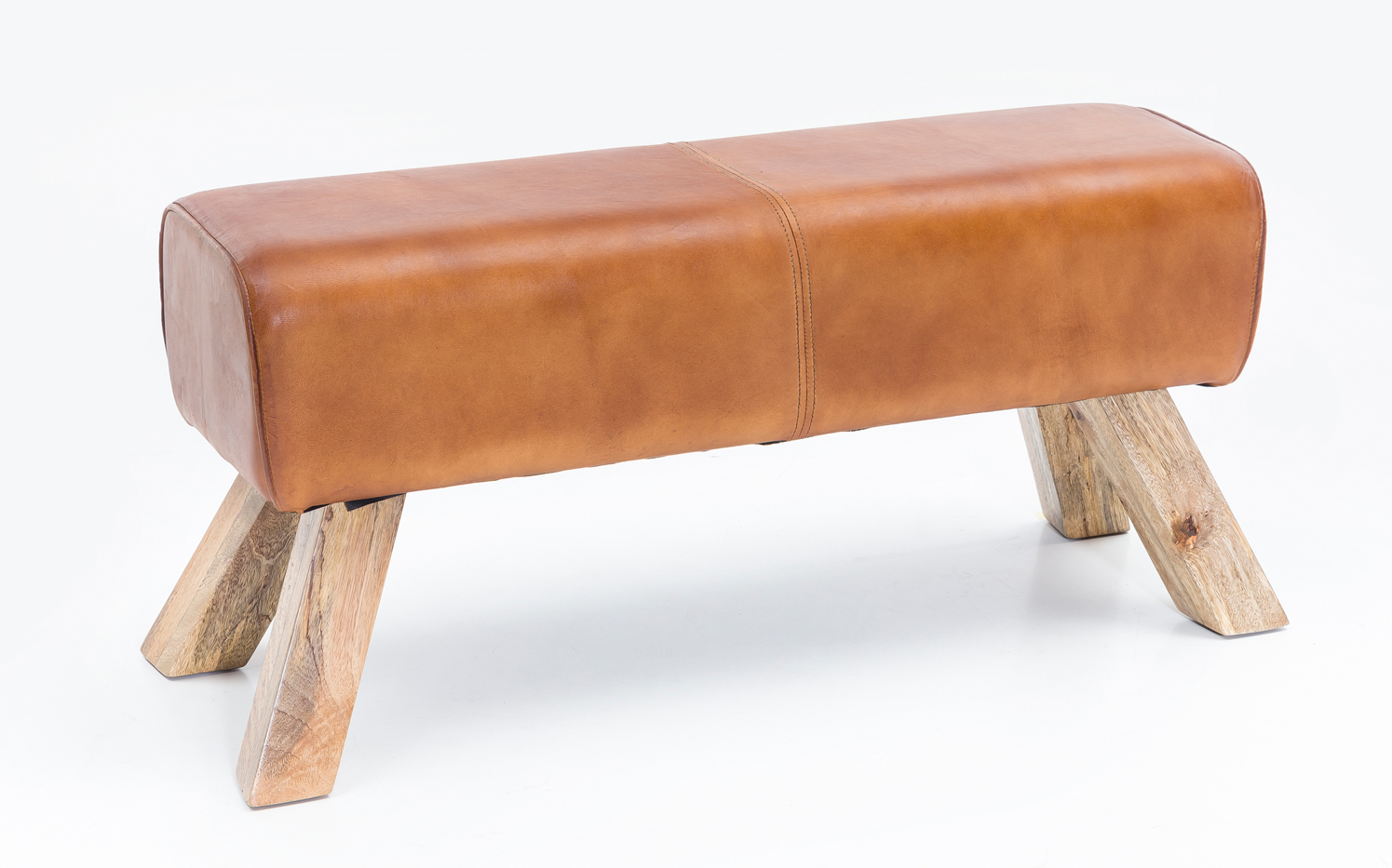 Sitzbank Tisvilde Echtleder Braun 90 × 30 × 43 cm