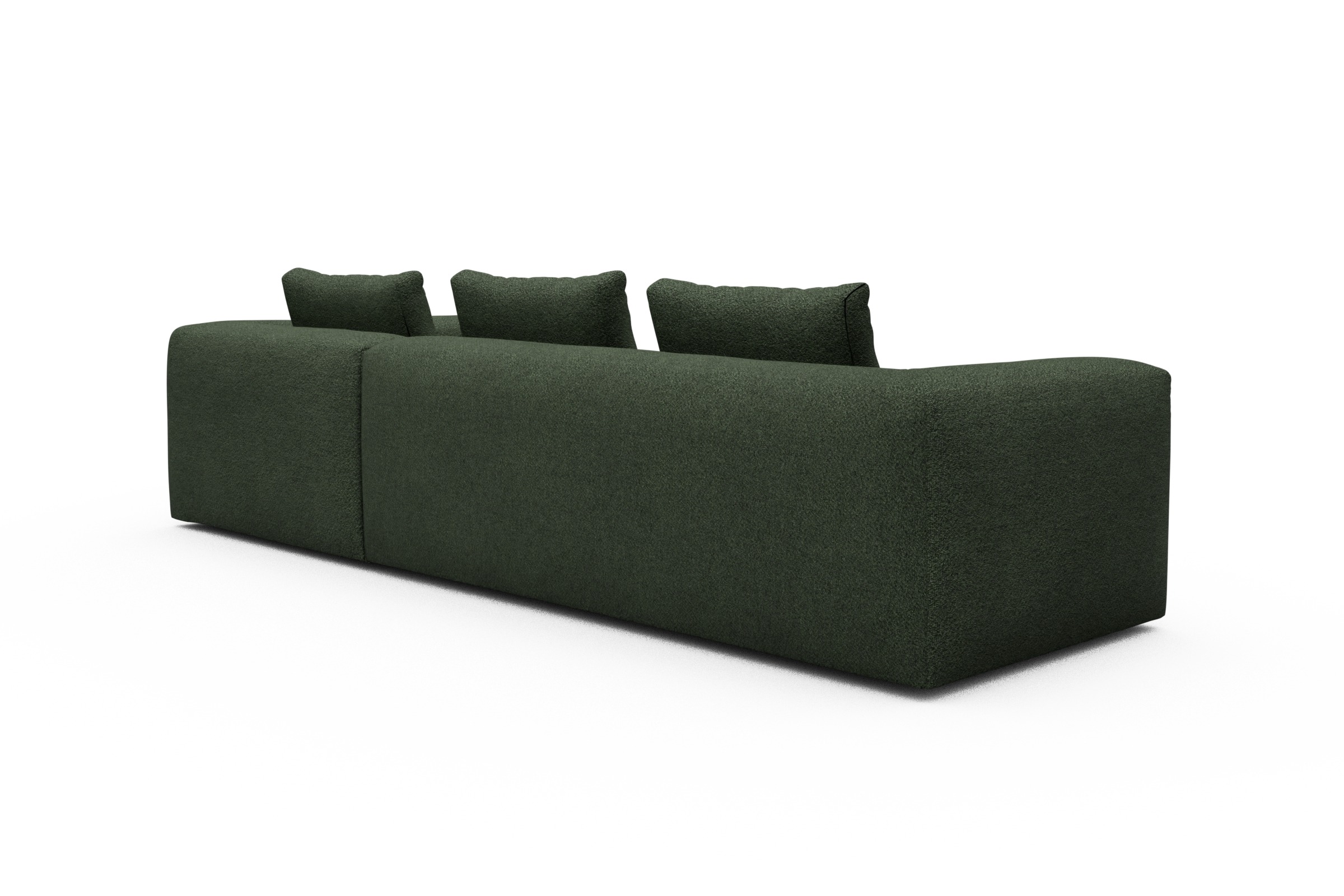 Ecksofa Fred Relax-Ecke rechts mit 2,5-Sitzer Vanora-Deep-Green