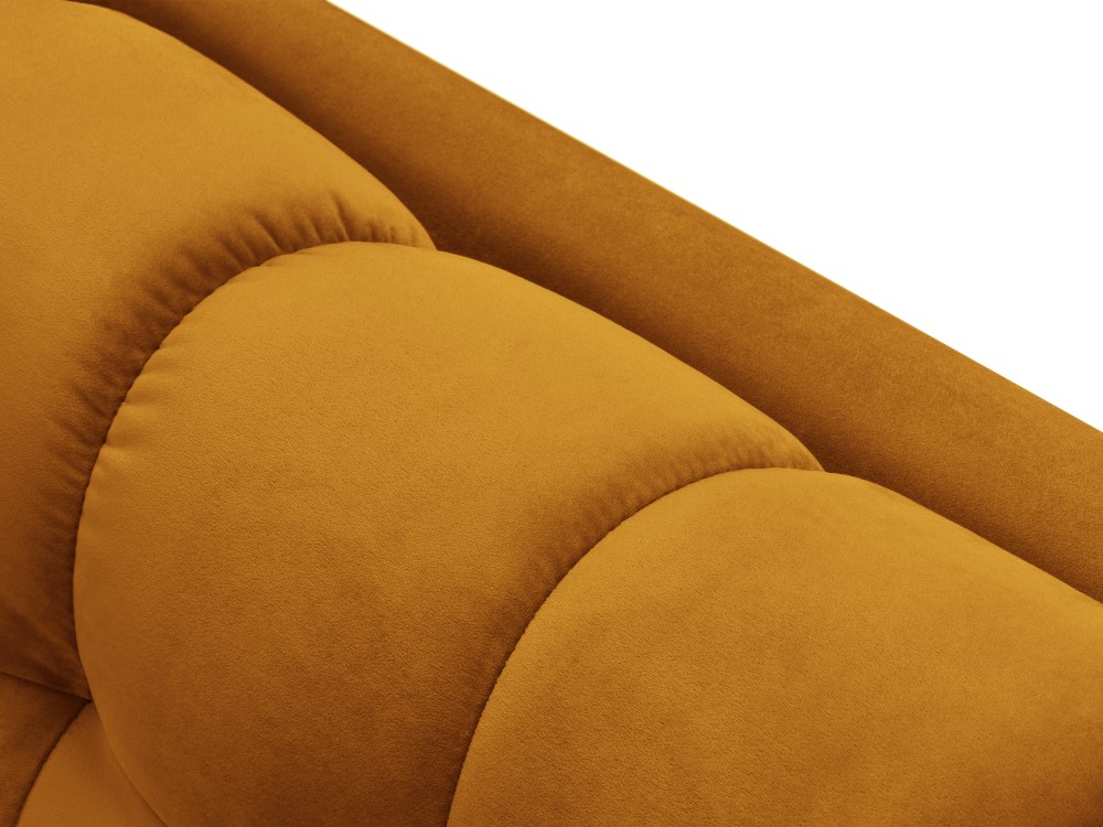 Cosmopolitan Design Chaiselongue Bali Samt Bluvel Gelb Links Beine Gold