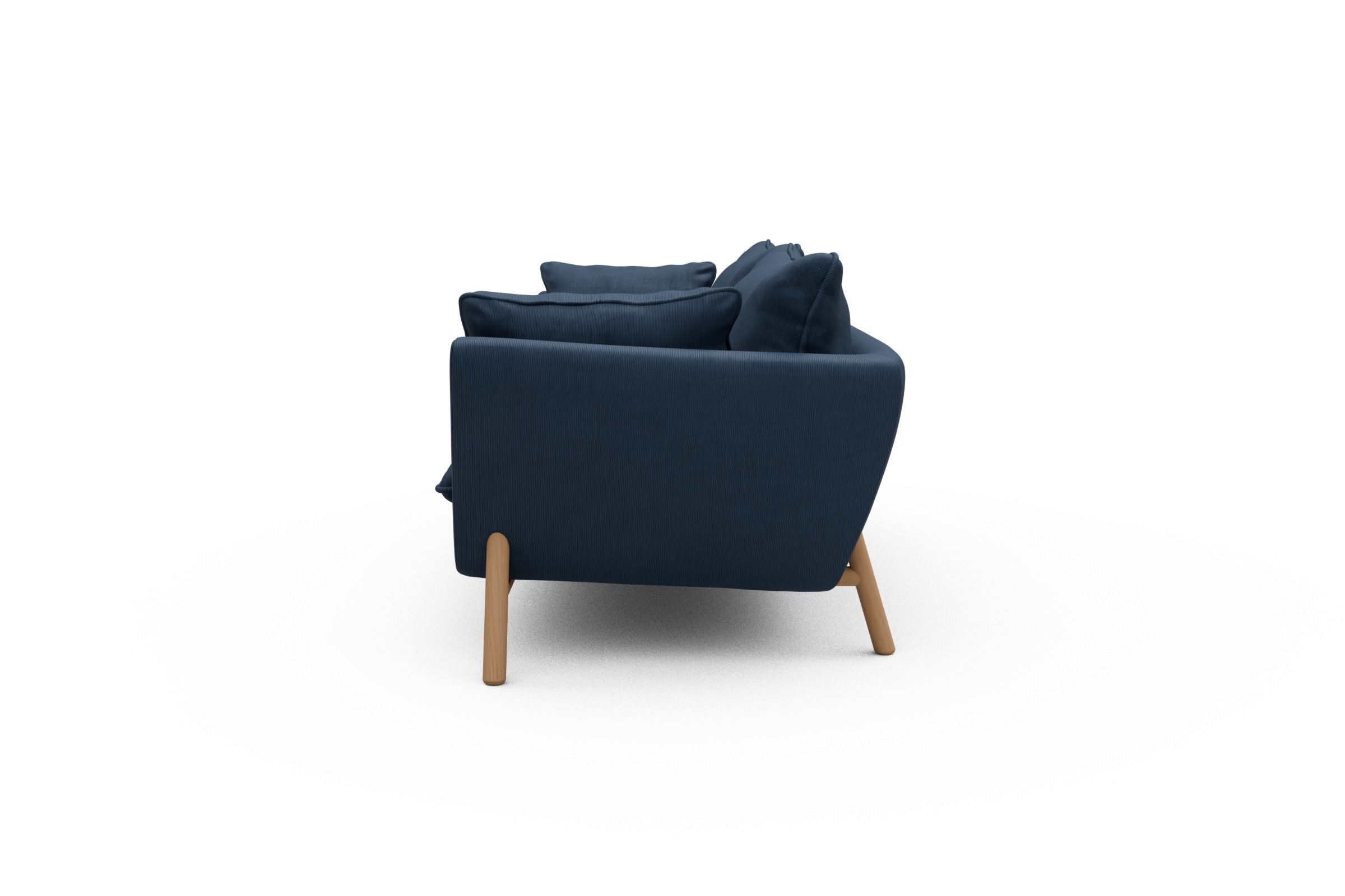 Sofa Emil PREMIUM 3-Sitzer Beinfarbe Eiche Natur Cordufine-Royal-Blue