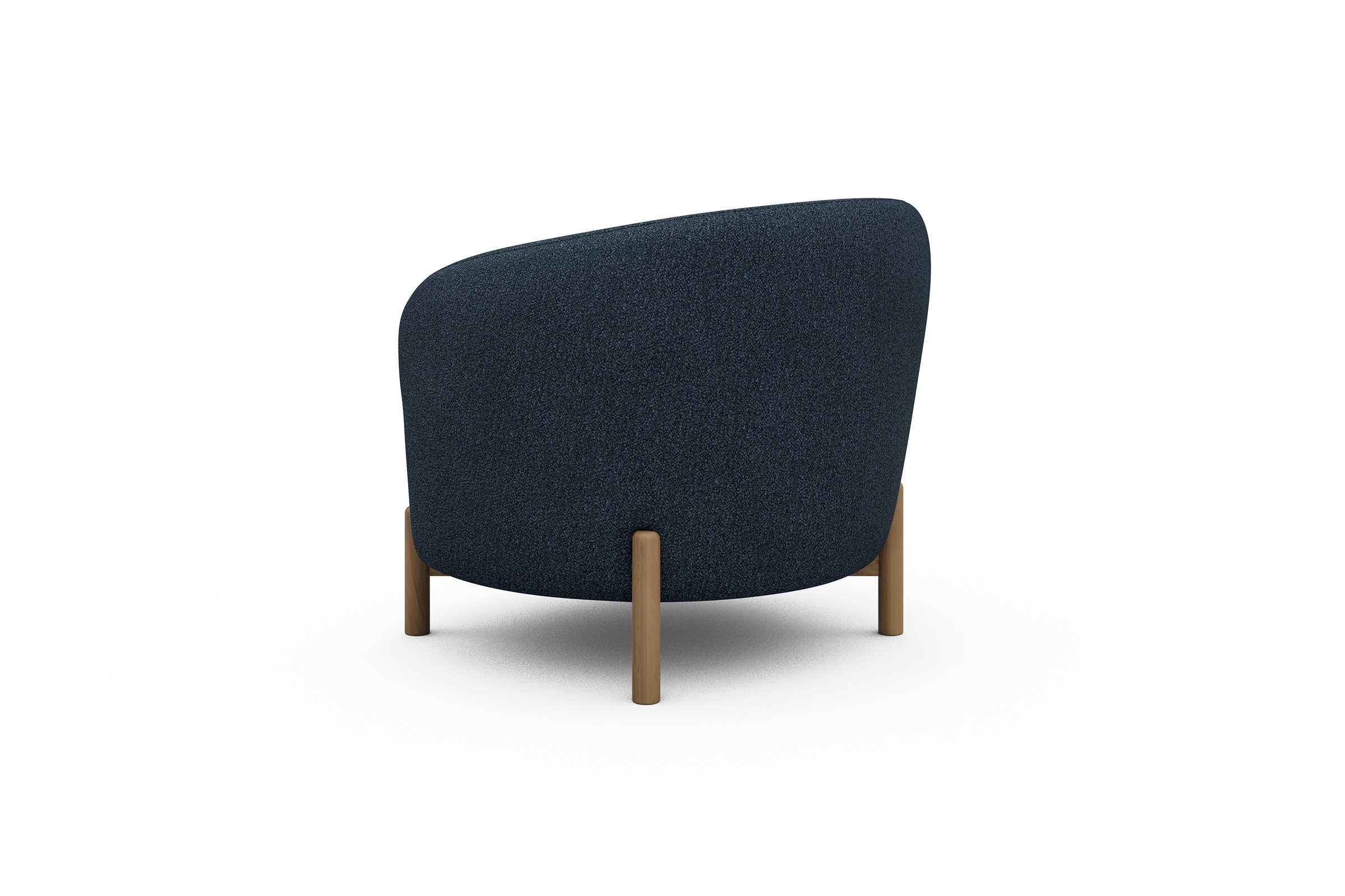 Sessel Ronda Holzbeine Eiche Natur Boucle-Blue