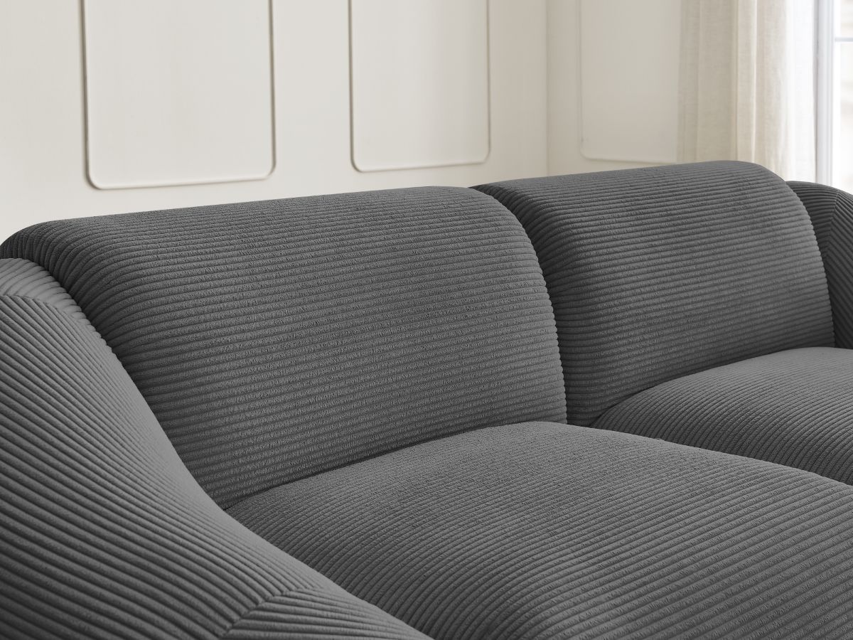 Bobochic Tina Sofa 2-Sitzer Cordsamt Dunkelgrau