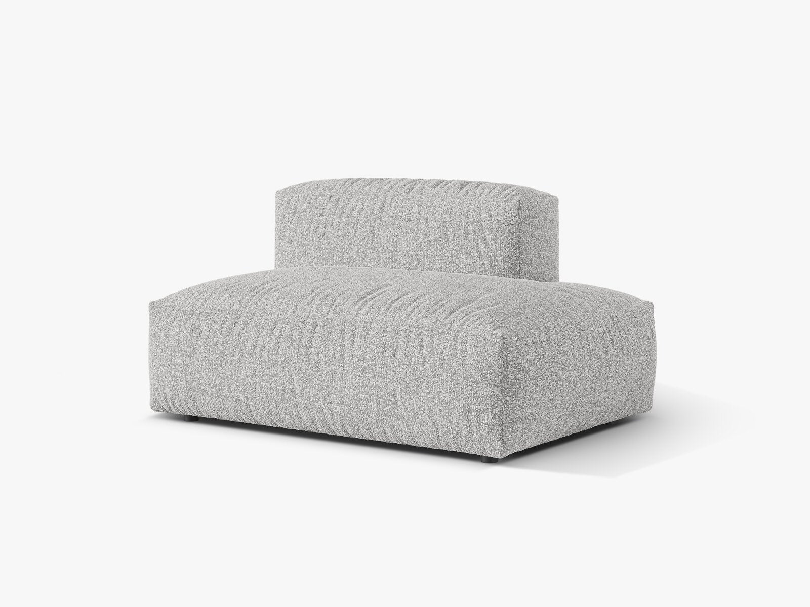 Micadoni Ecksofa-Modul Martina 1-Sitzer Rechts Boucle Monet Silber